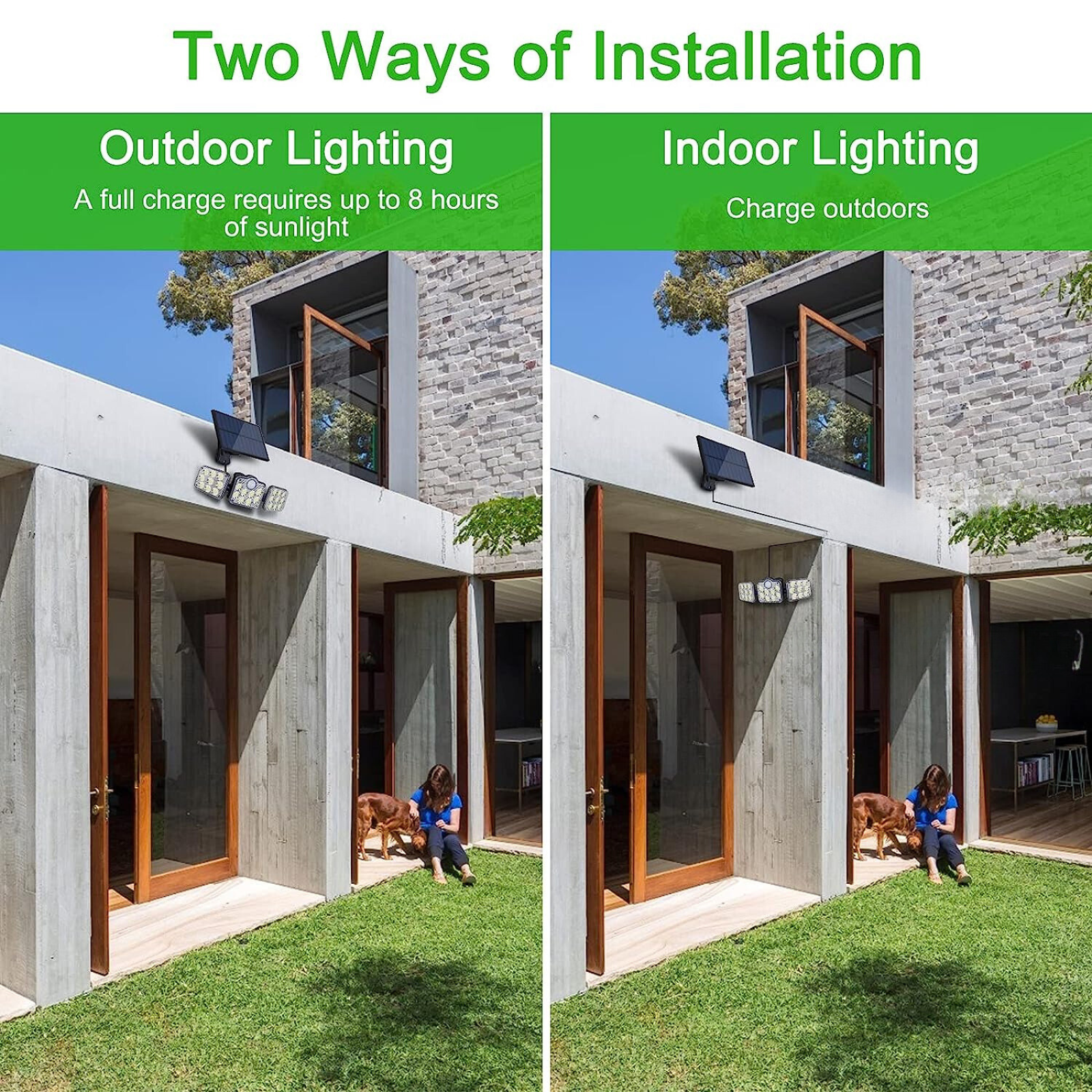 3 Head 138 Led Solar Powered Motion Sensor Light Outdoor Security Flood Lamp