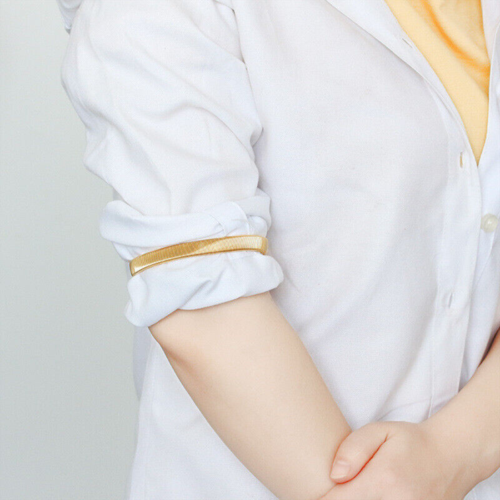 1 Pair Gold Elastic Armbands Shirt Sleeve Holders Men Ladies Gift Fashion