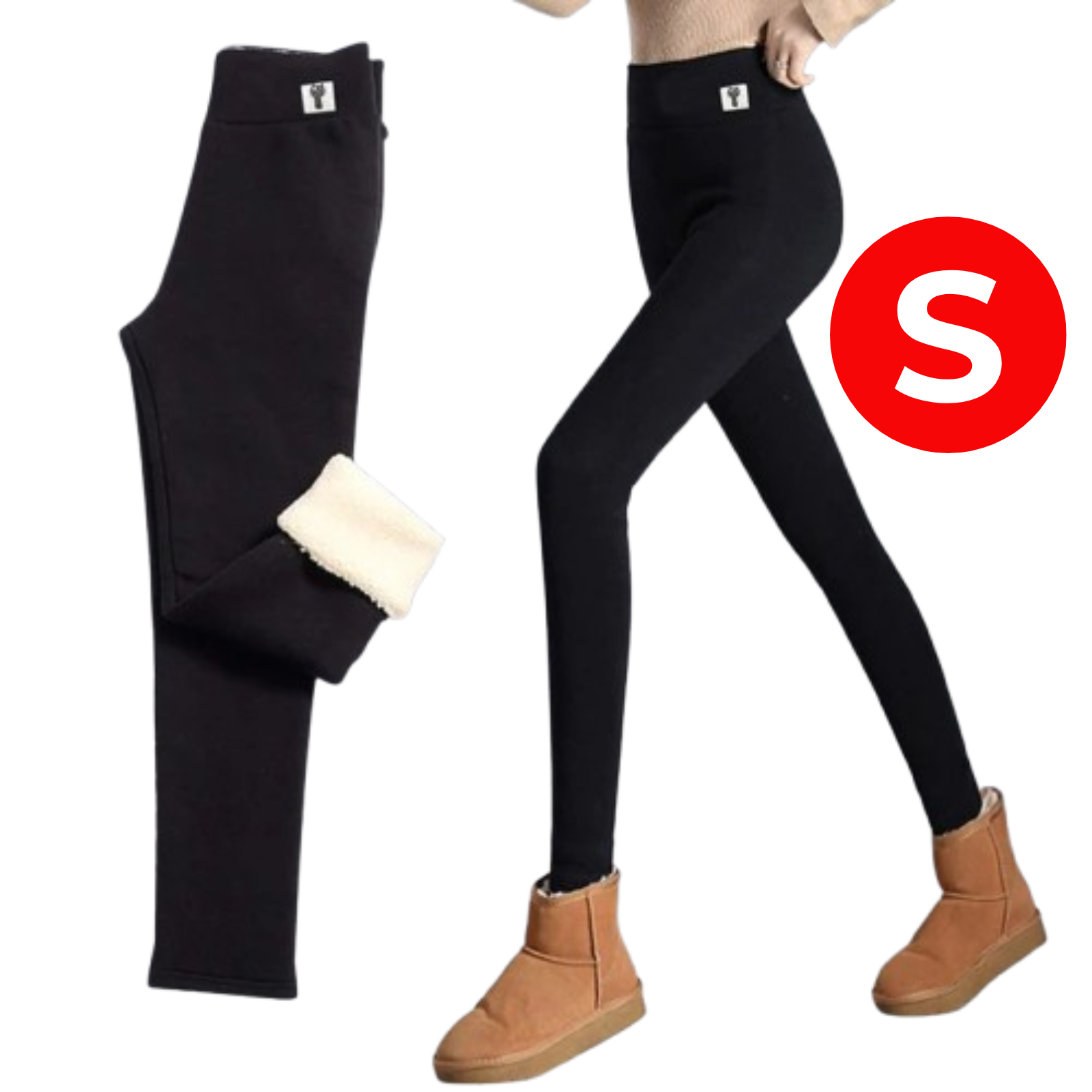 Fleece Lined Women Stretchy Pants Thick Warm Thermal Slim Winter Leggings S