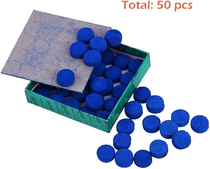 50pcs Pool Billiards Commercial Snooker 10mm Cue Tips Glue-on Type