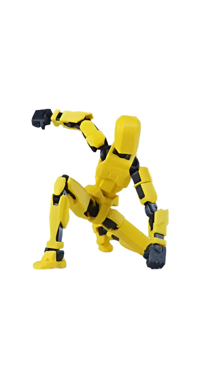 3D Magnetic Action Figure Set Magnetic Doll Action Gift Yellow Black