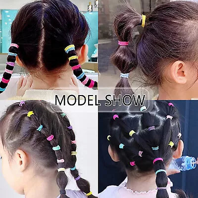 100x Snagless Ponytail School Bubbles Elastic Band Hair Ties Various Colours