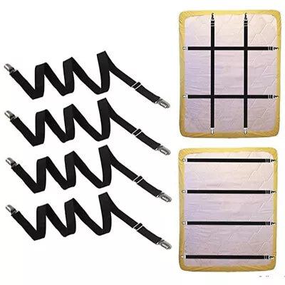 4x Suspender Grippers Mattress Holder Bed Sheet Fastener Clips Sheet Straps