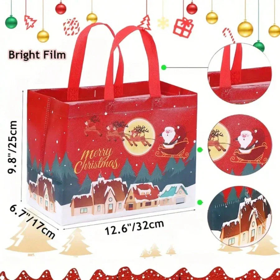 5PCS Non-woven Storage Xmas Tote Shopping Bag Reusable Christmas Gift Bag