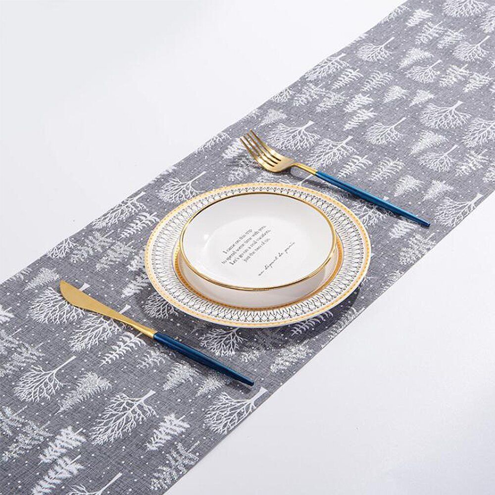 Embroidered Xmas Decoration 2.7m Long Cloth Festive Christmas Table Runner