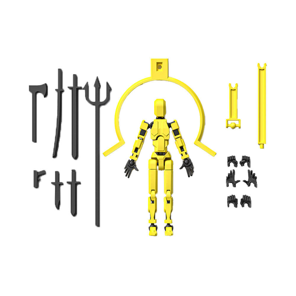3D Magnetic Action Figure Set Magnetic Doll Action Gift Yellow Black