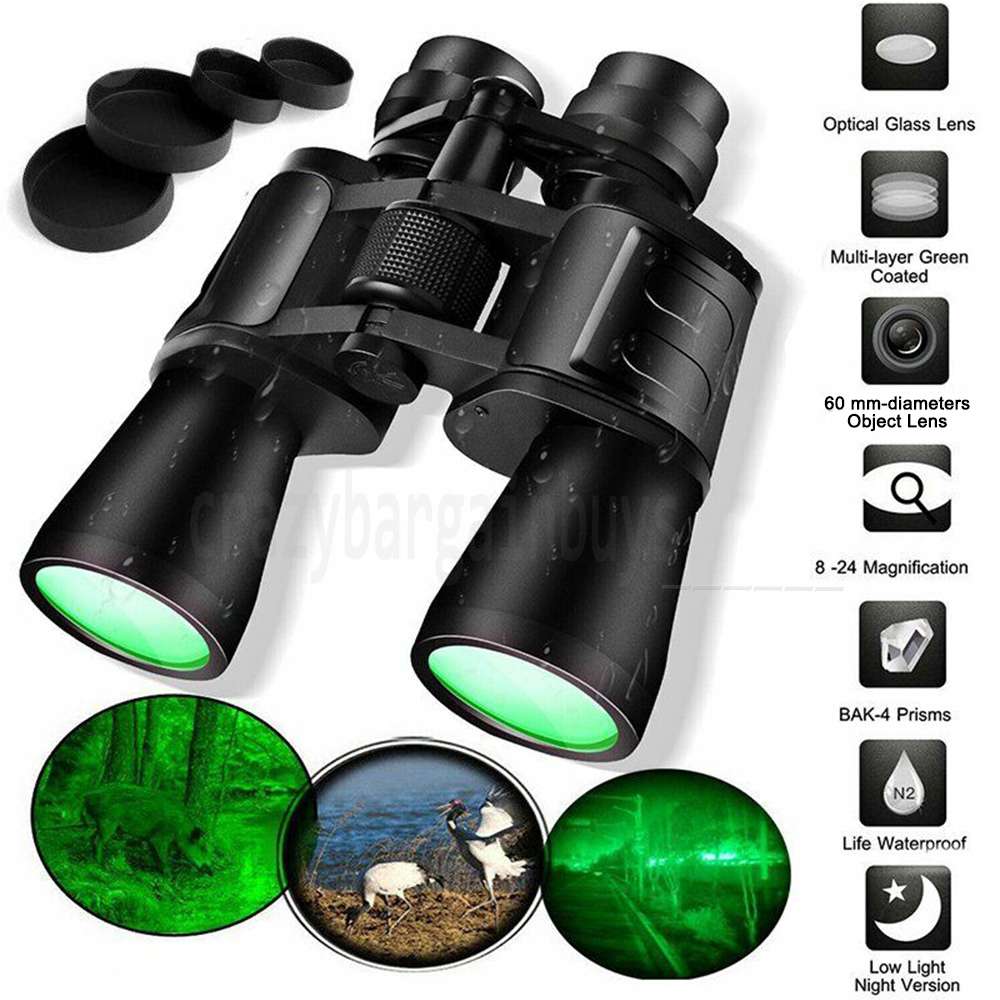 Binoculars Day Low Night Optics Military Zoom Powerful Hunting 180x100