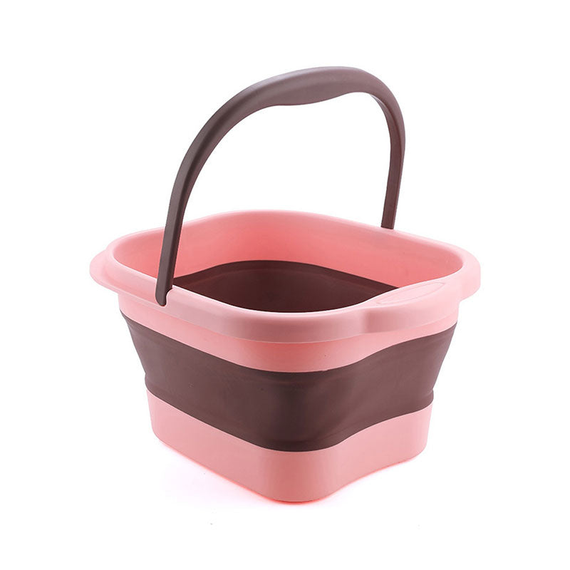 Pedicure Luxury Bath Massage Basin Folding Foot Spa Tub Bucket Feet Therapy Pink