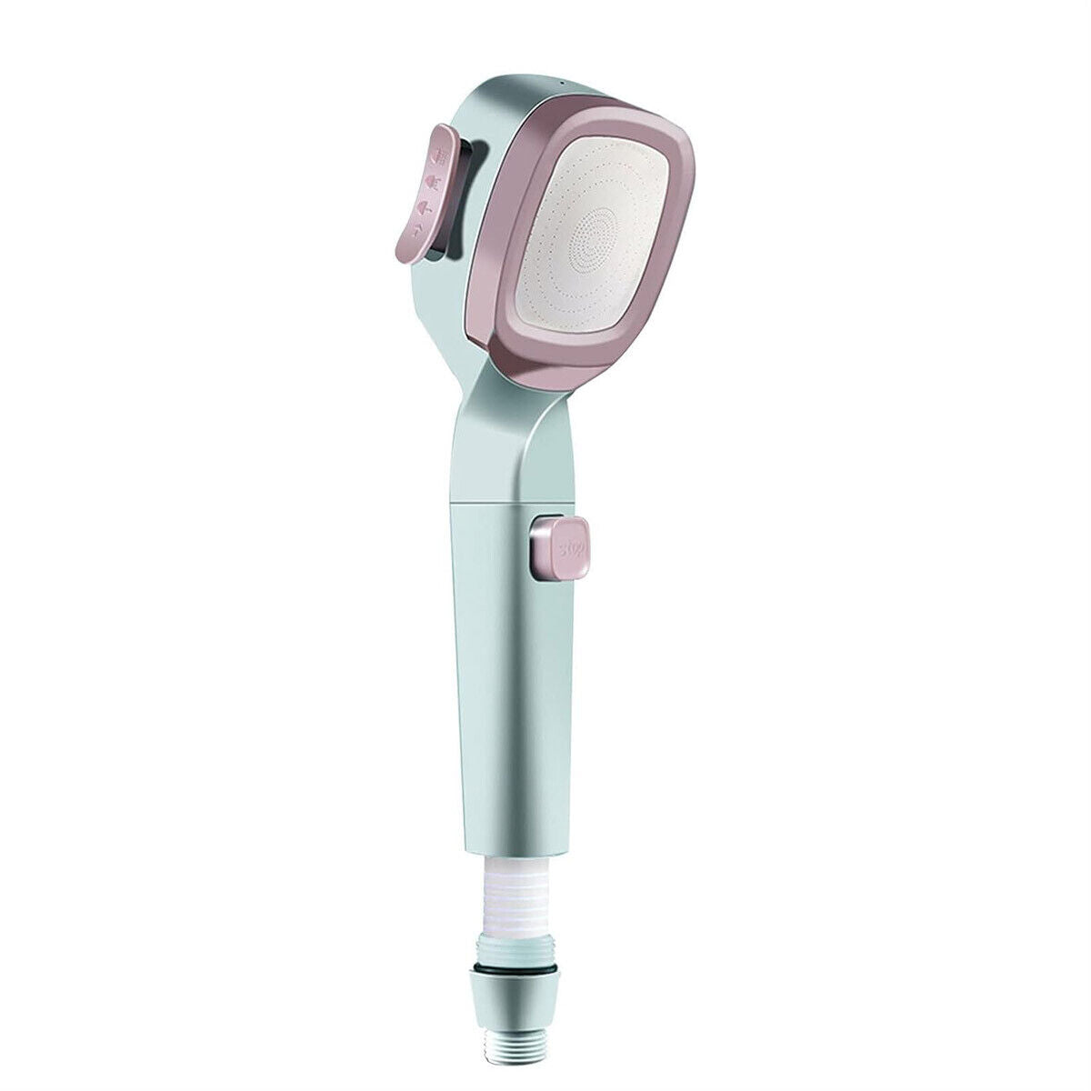 Adjustable High Pressure Water Saving Spray 4 Modes Shower Head Filter Pink Blue
