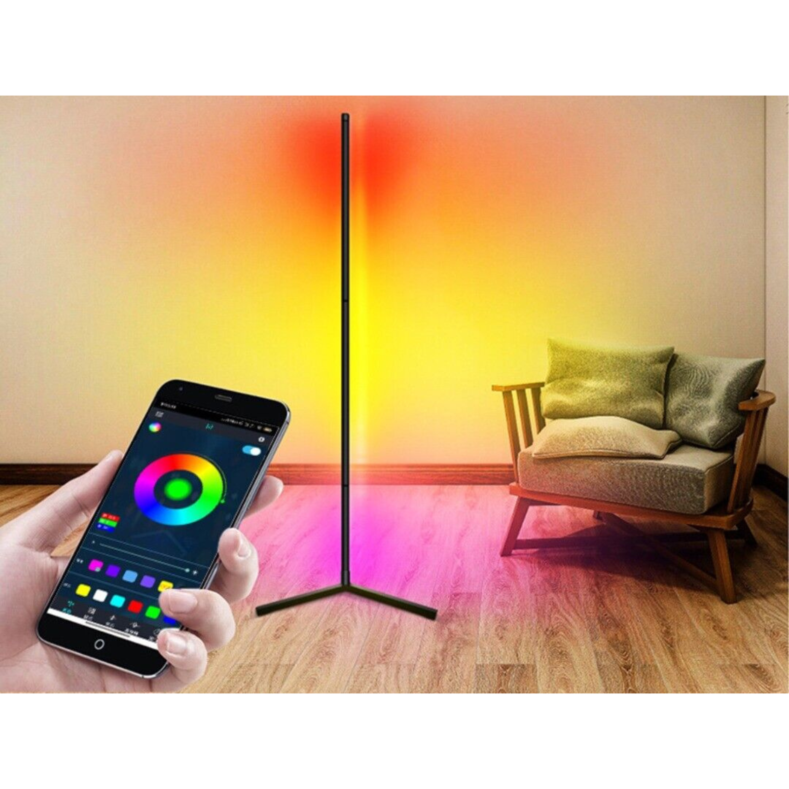 Floor Lamp Light Stand 160CM RGB LED Corner Gaming Room Decor APP+Remote Control
