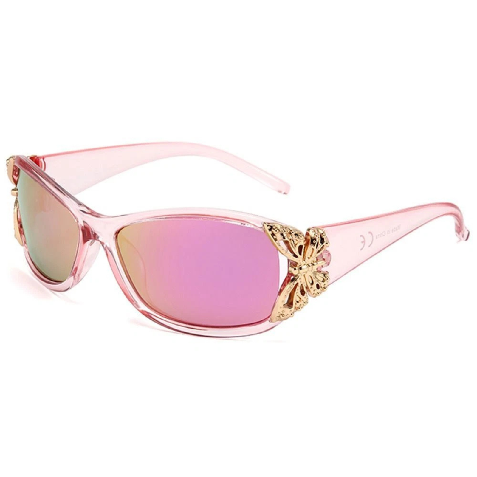 Polarized Wrap-Around Sunglasses Pink UV Protection Sport Eyewear