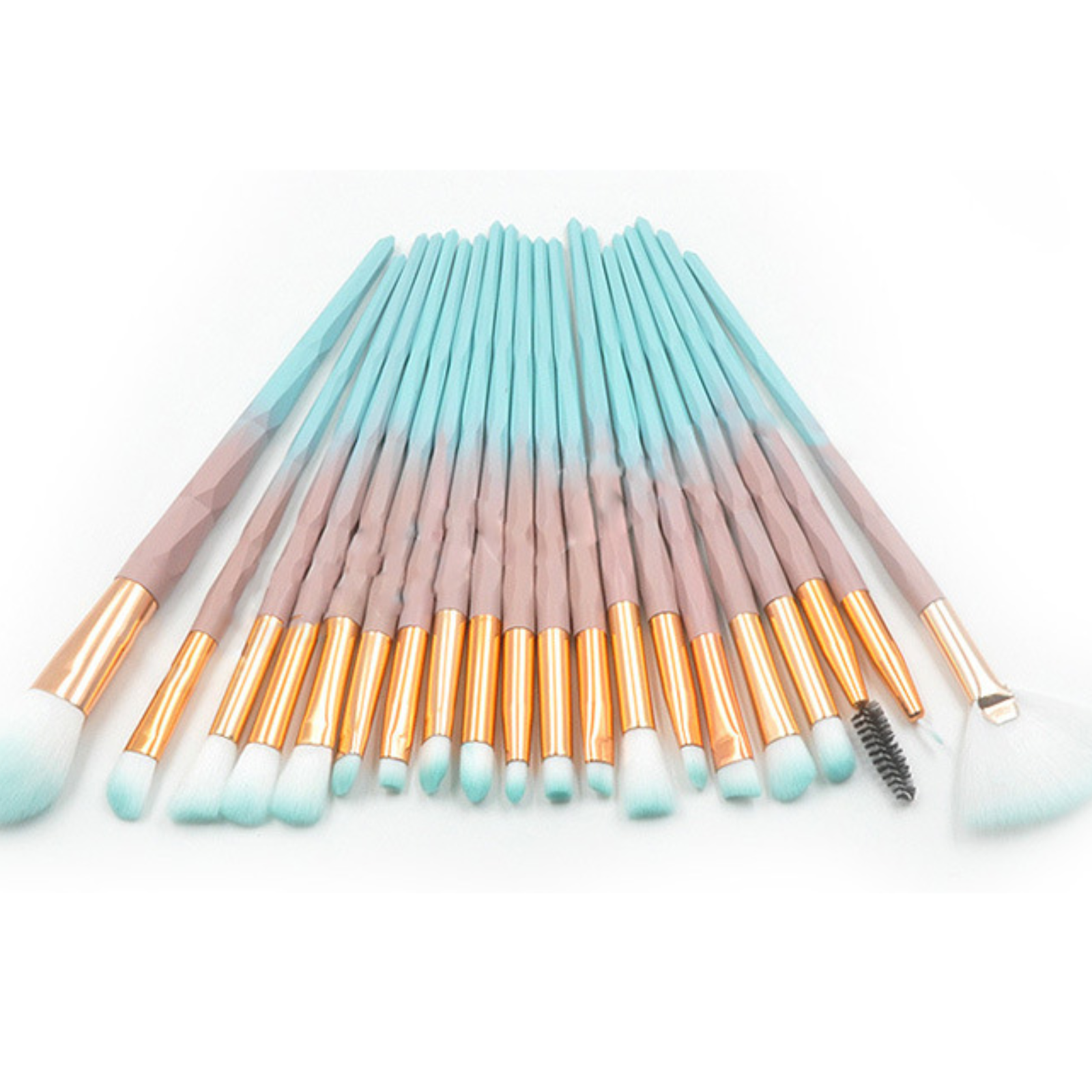 Eyeshadow Eyebrow Blending Brush Set 20PCS Eye Make-up Brushes Diamond Green