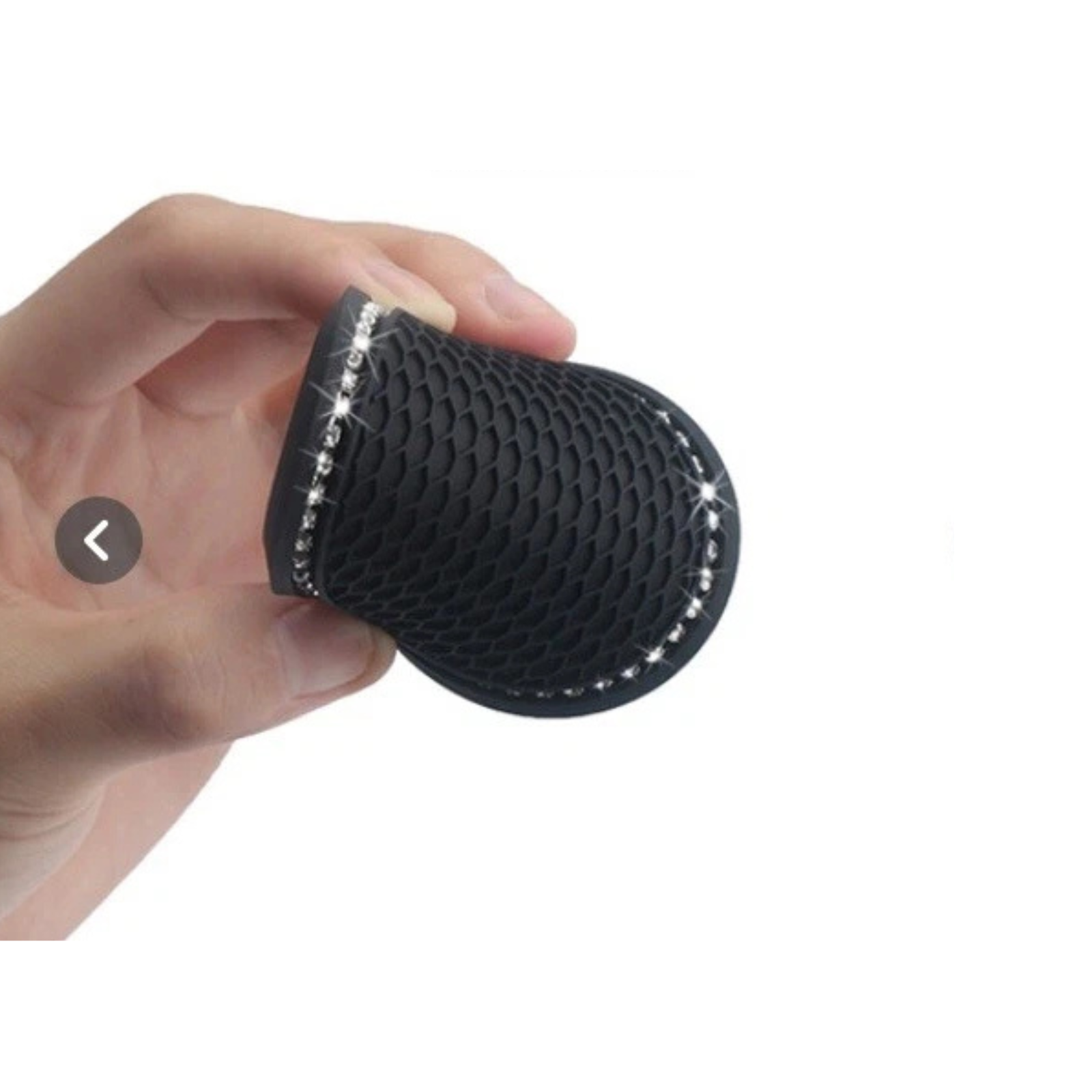 Bling Car Cup Holder 2x Black Rhinestone Coaster Anti-Slip Mats