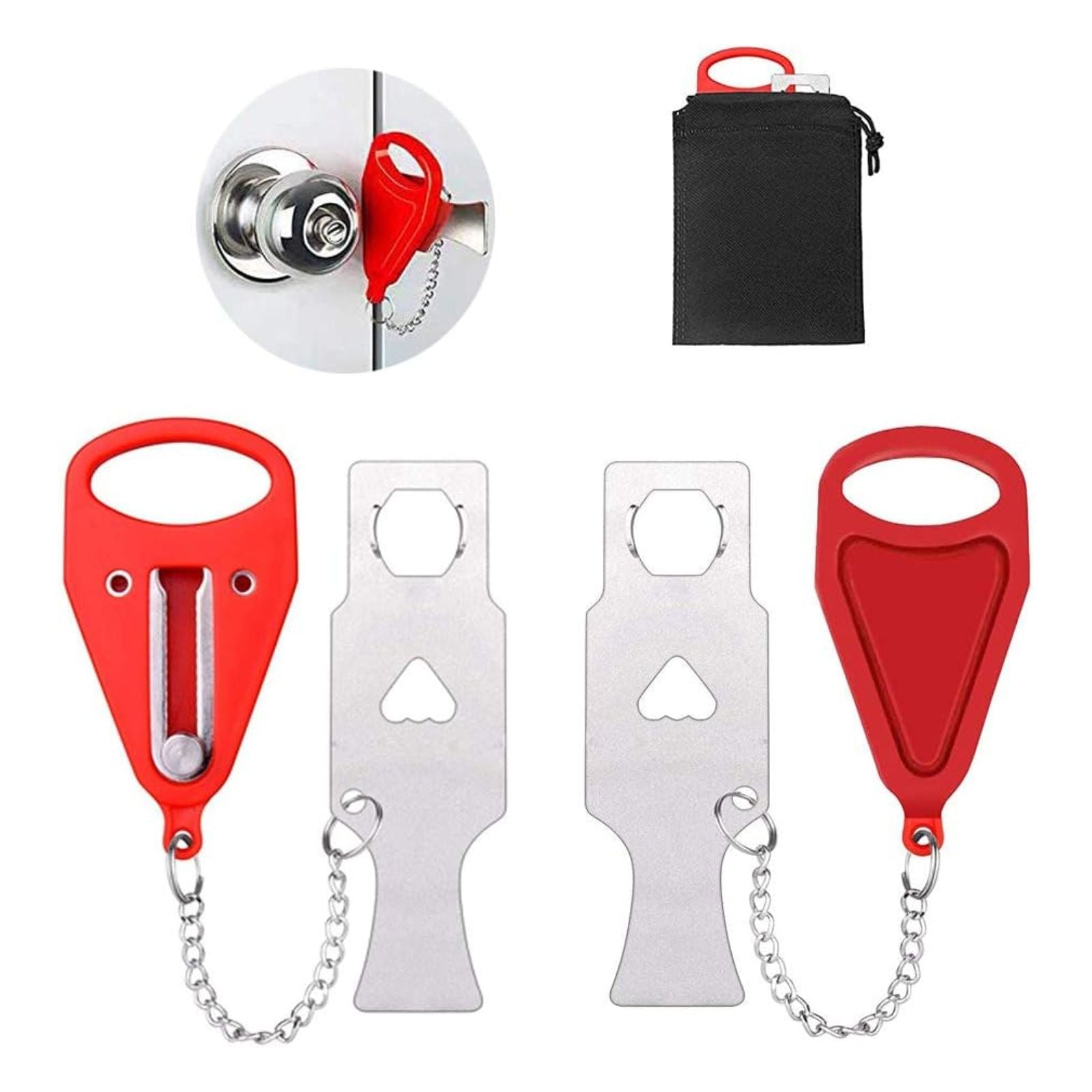 Safe Lock For Home Security Portable Red Door Lock Travel Safety Addalock