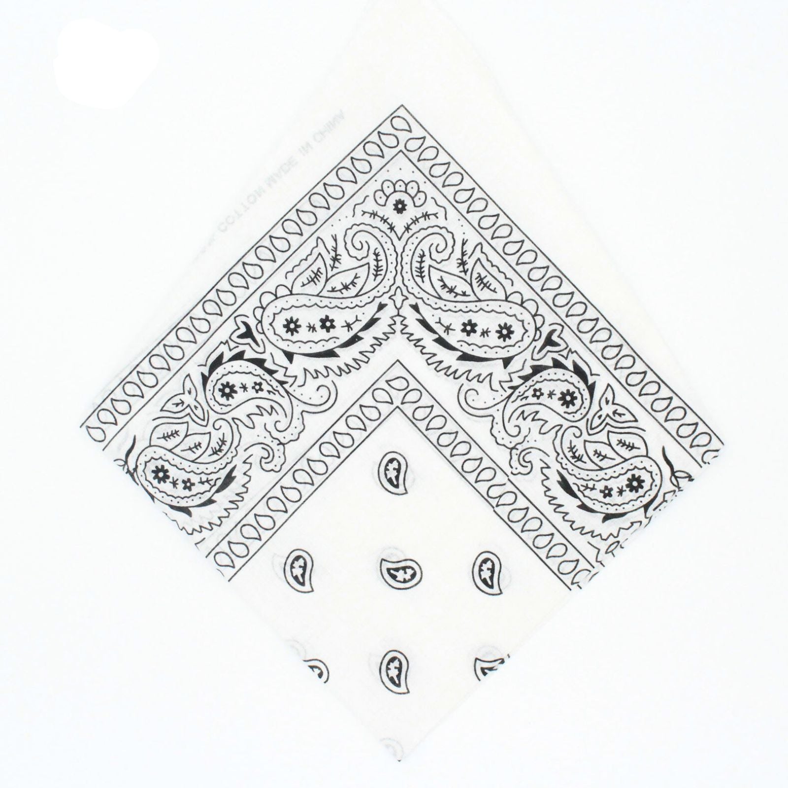 Paisley 100% Cotton White Bandanas Head Wrap Durag Summer Scarf