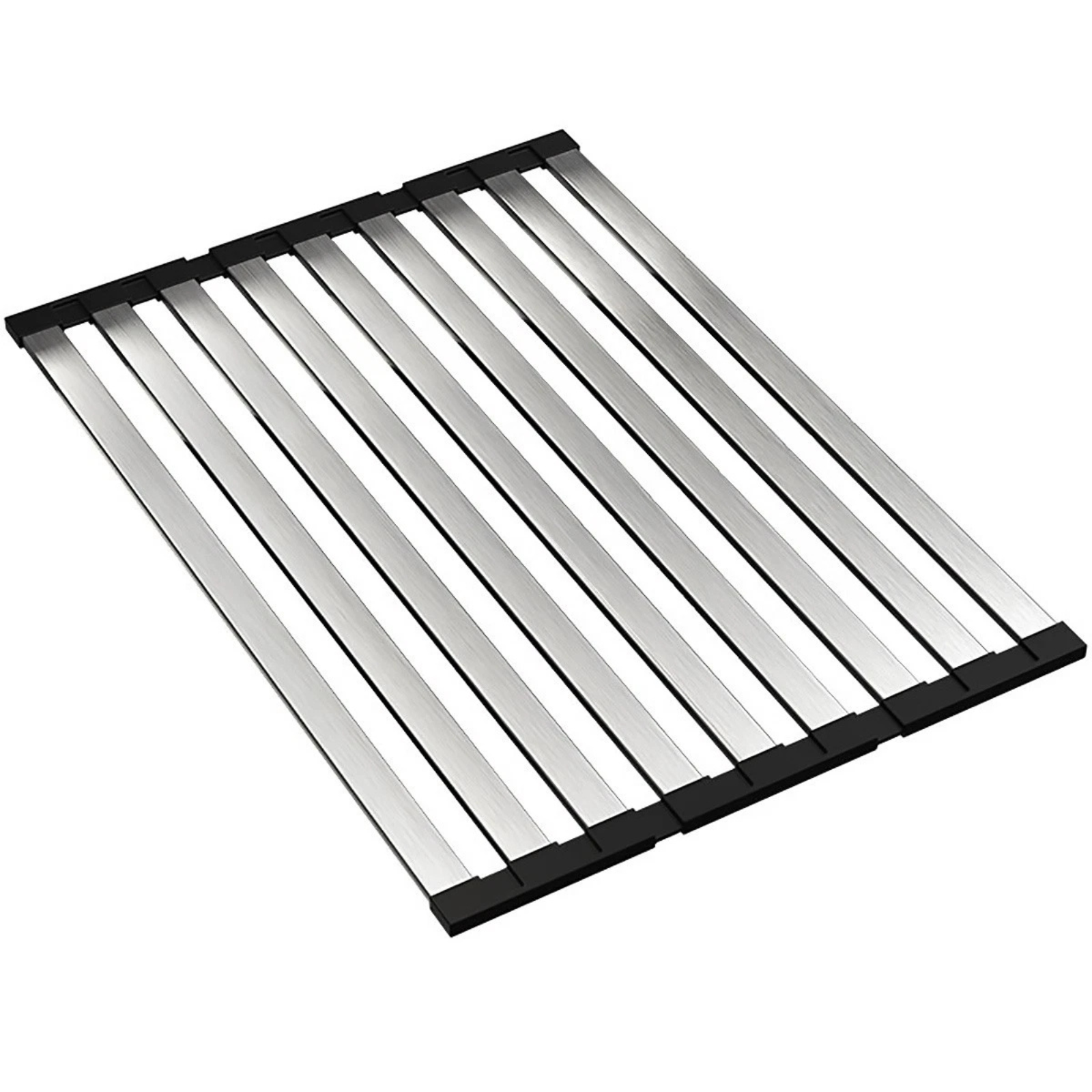 Foldable Kitchen Drainer Mats Over Sink Roll Up Stainless Steel Dish Drying Rack