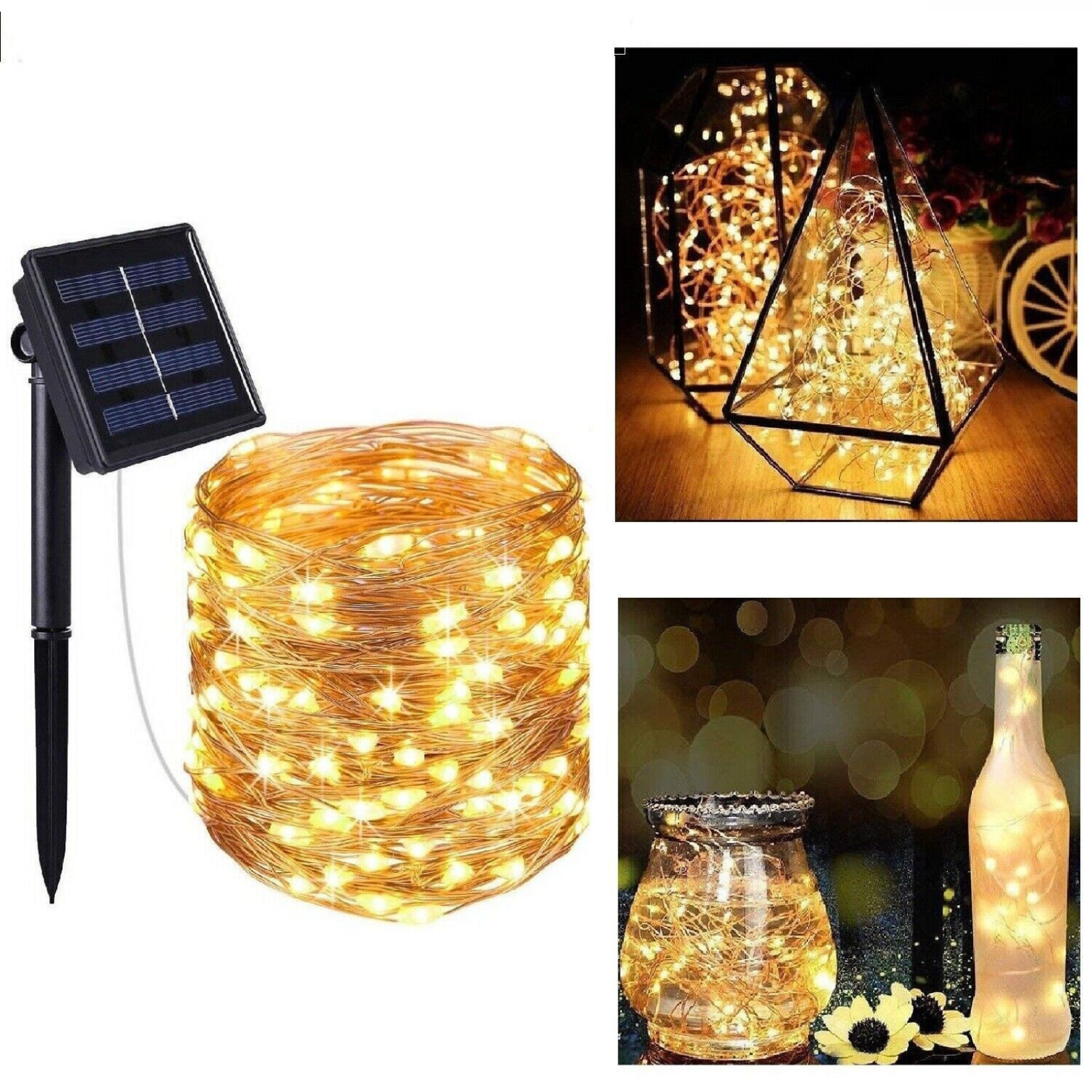 Outdoor Garden Christmas Party Decor Gift LED Solar Fairy String Lights