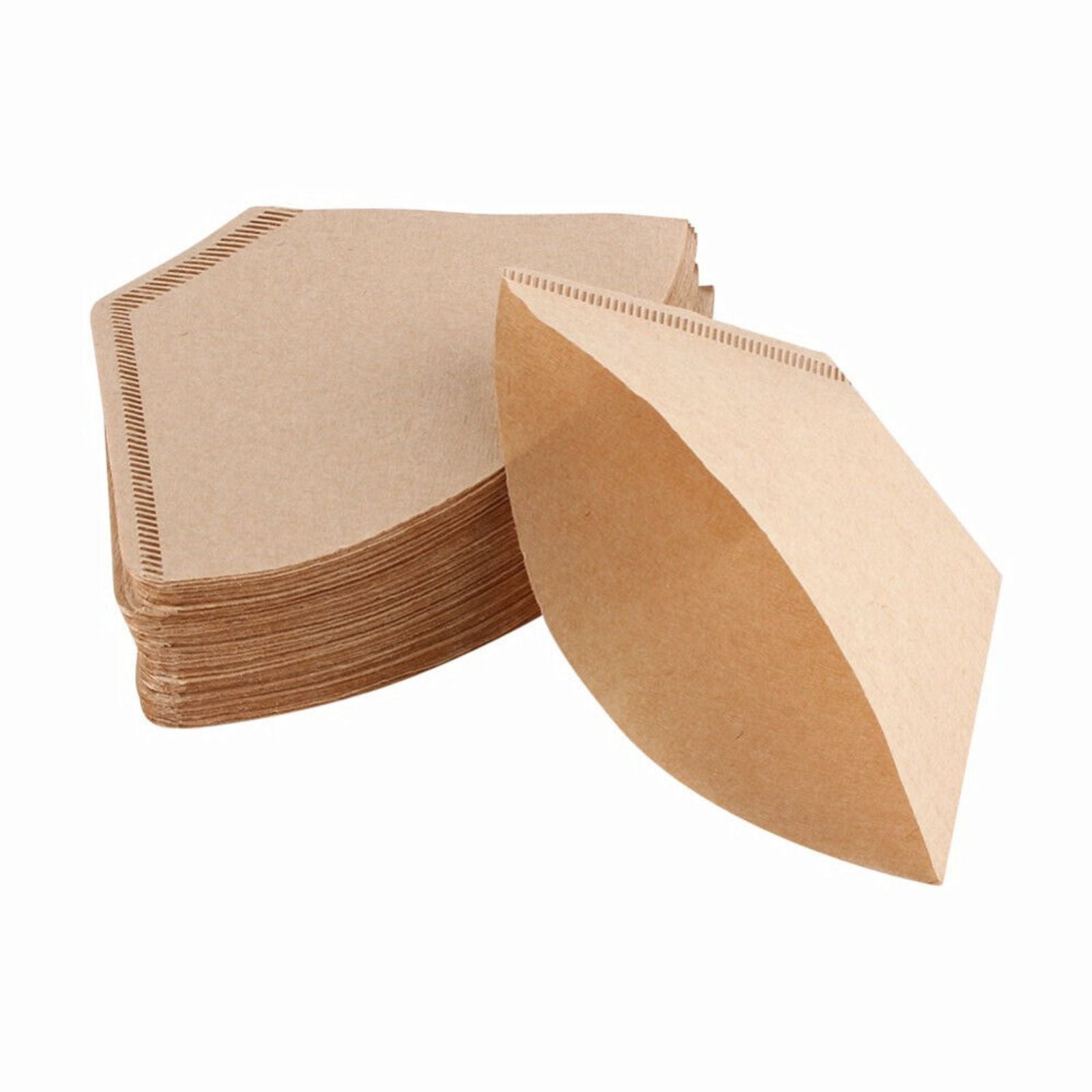 100pcs Natural Unbleached Coffee Filter Paper Wooden Drip Sheets