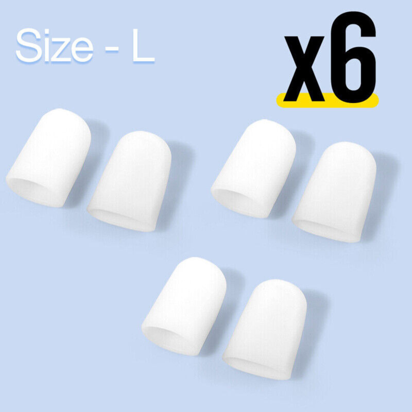 Pain Relief Finger Tube Corn Cap Cover Protector Silicone Toe Sleeve Large 6x