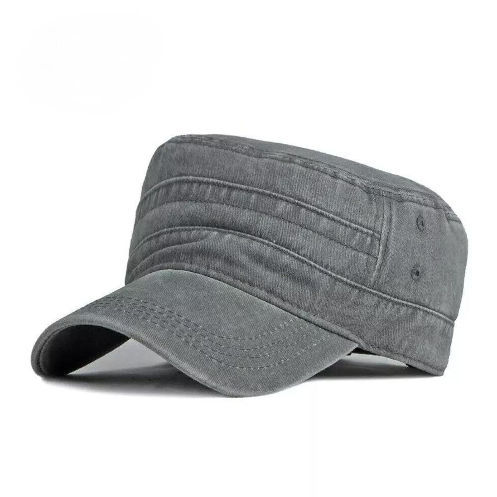 Cadet Field Military Cap Style Adjustable Classic Army Plain Gray Baseball Hat
