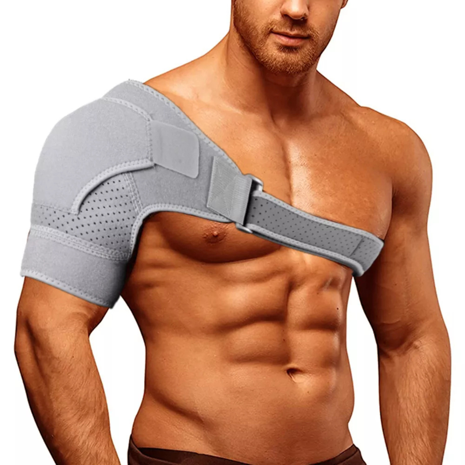 Grey Men Women Belt Sleeve Support Therapy Shoulder