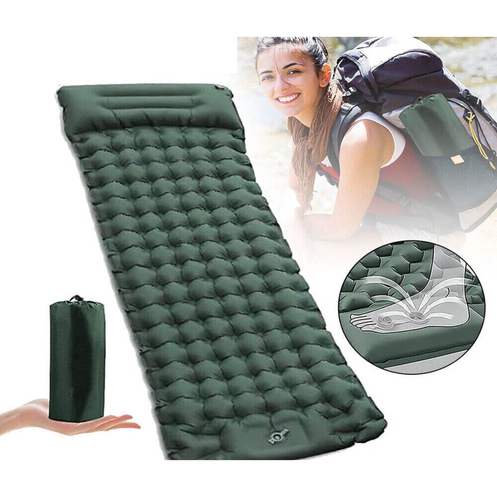 Inflatable Sleeping Mats Outdoor Air Bed Beds Camping Single Mattress With Bag