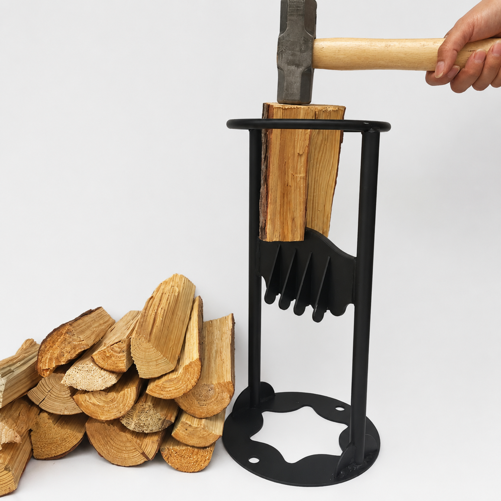 Cast Iron Heavy Duty Outdoor Manual Log Splitter Tool Firewood Kindling Splitter