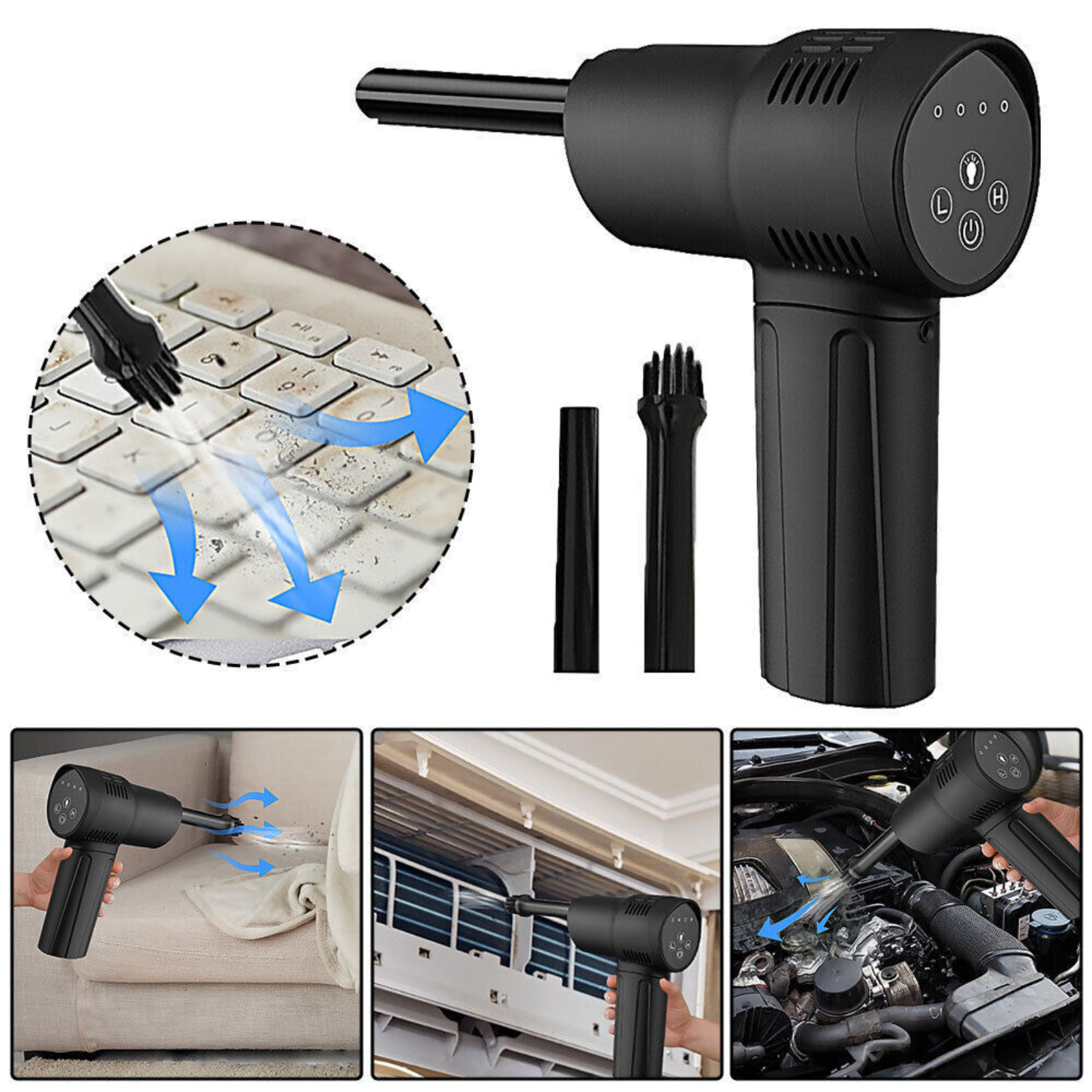 Electric Compressed Dust Cleaner 60000RPM Handheld Wireless Air Duster For Car