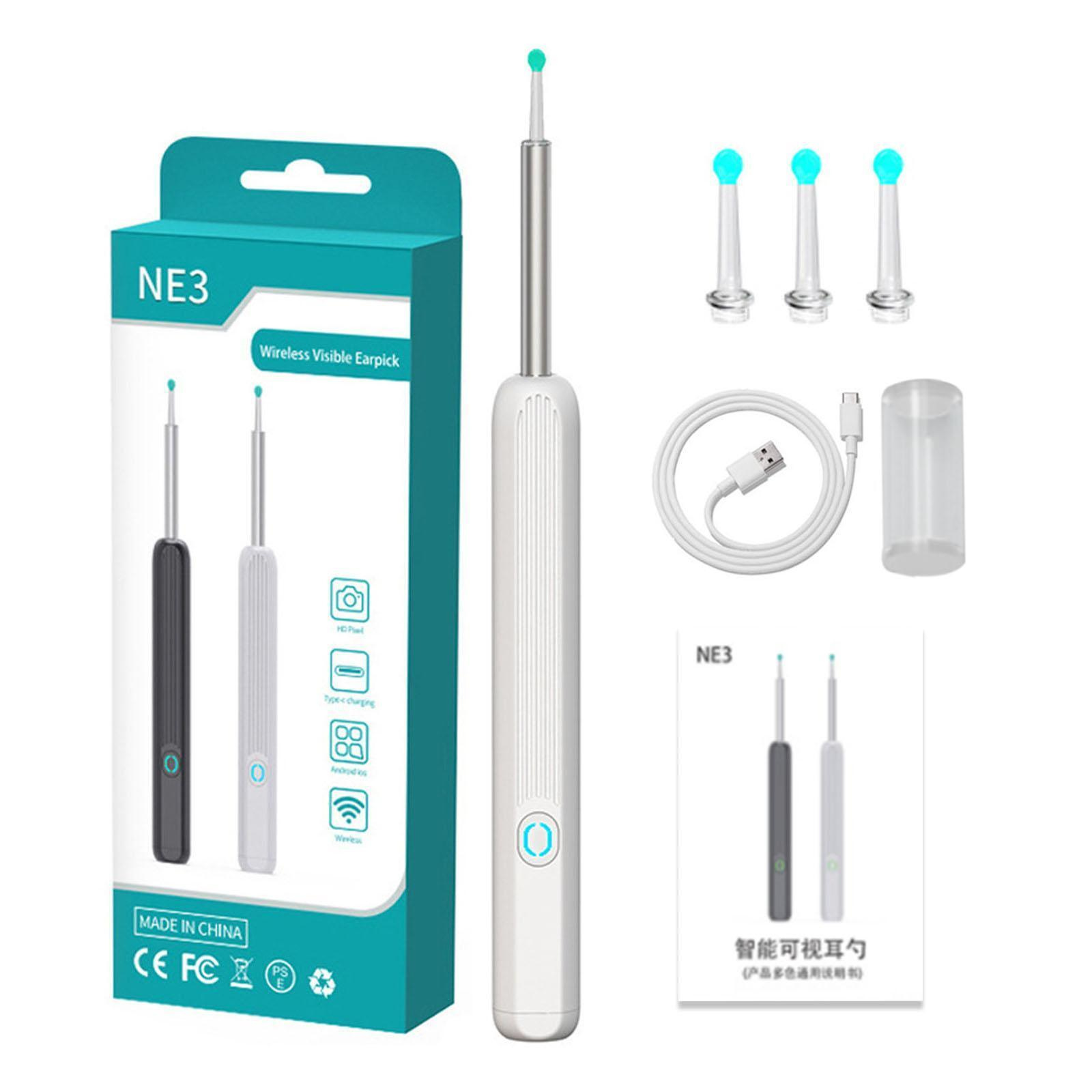 Cleaning Pick Tool LED Light Scoop Ear Wax Remover White Removal Camera