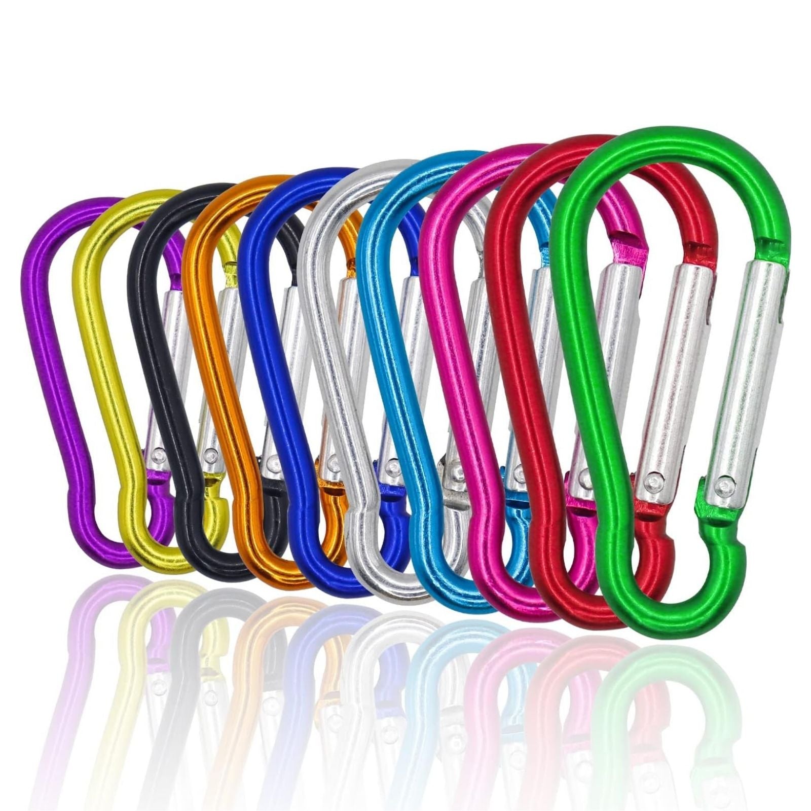 Coloured Carabiner Snap Hook 10x Gourd Shape Clip Aluminum Hiking Key Chain Ring