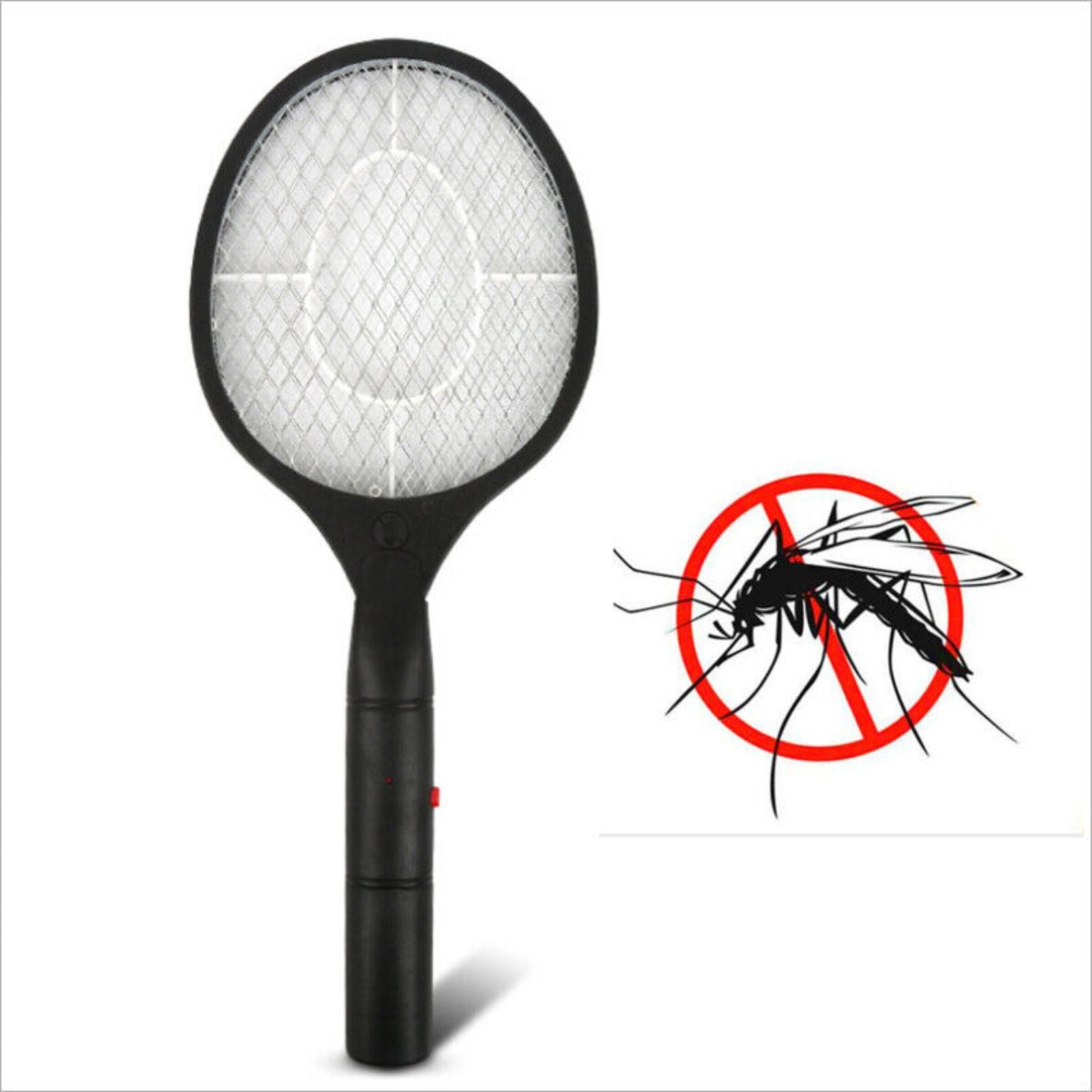Electric Tennis Racket Mosquito Bug Zapper Insect Killer Battery Black