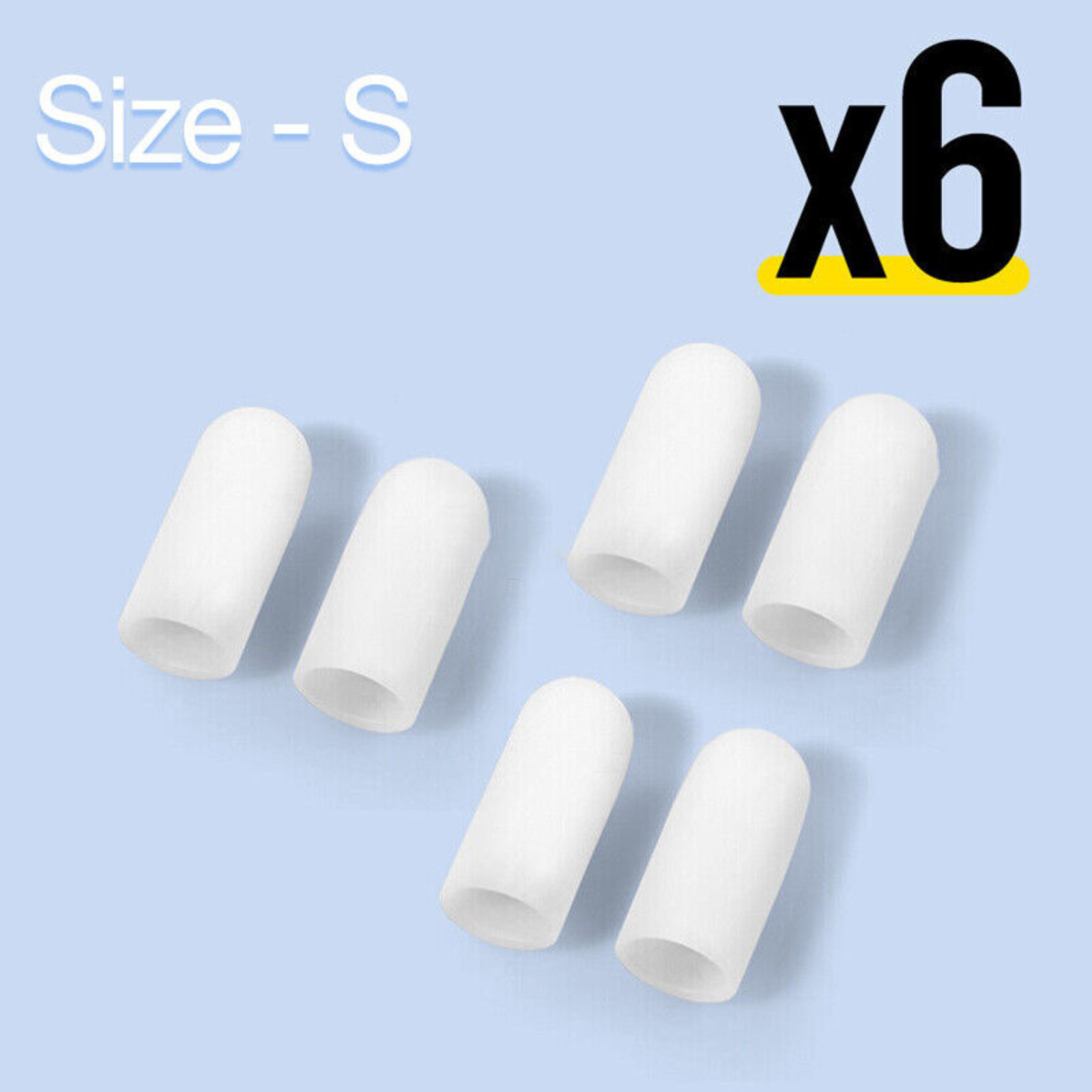 Pain Relief Finger Tube Corn Cap Cover Protector Silicone Toe Sleeve Small 6x