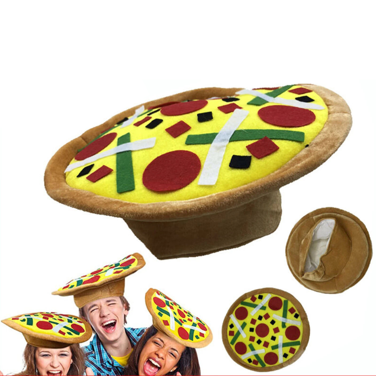 Funny Pizza Hat Italian Party Costume Food Theme Fancy Dress Accessory