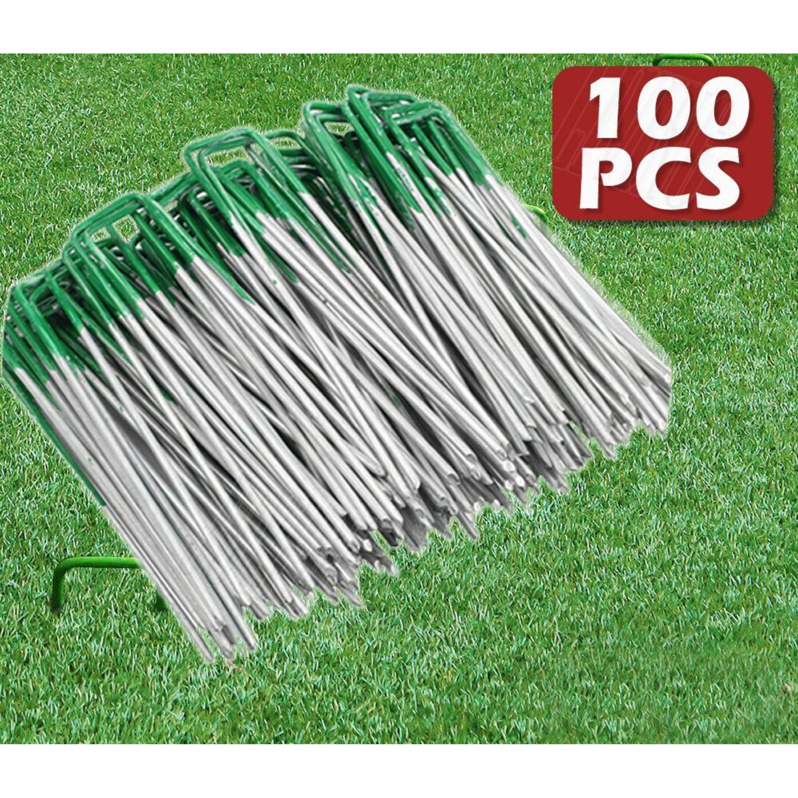 100pcs Artificial Grass Pins Fake Lawn Primeturf Synthetic Weedmat U Pegs Plants