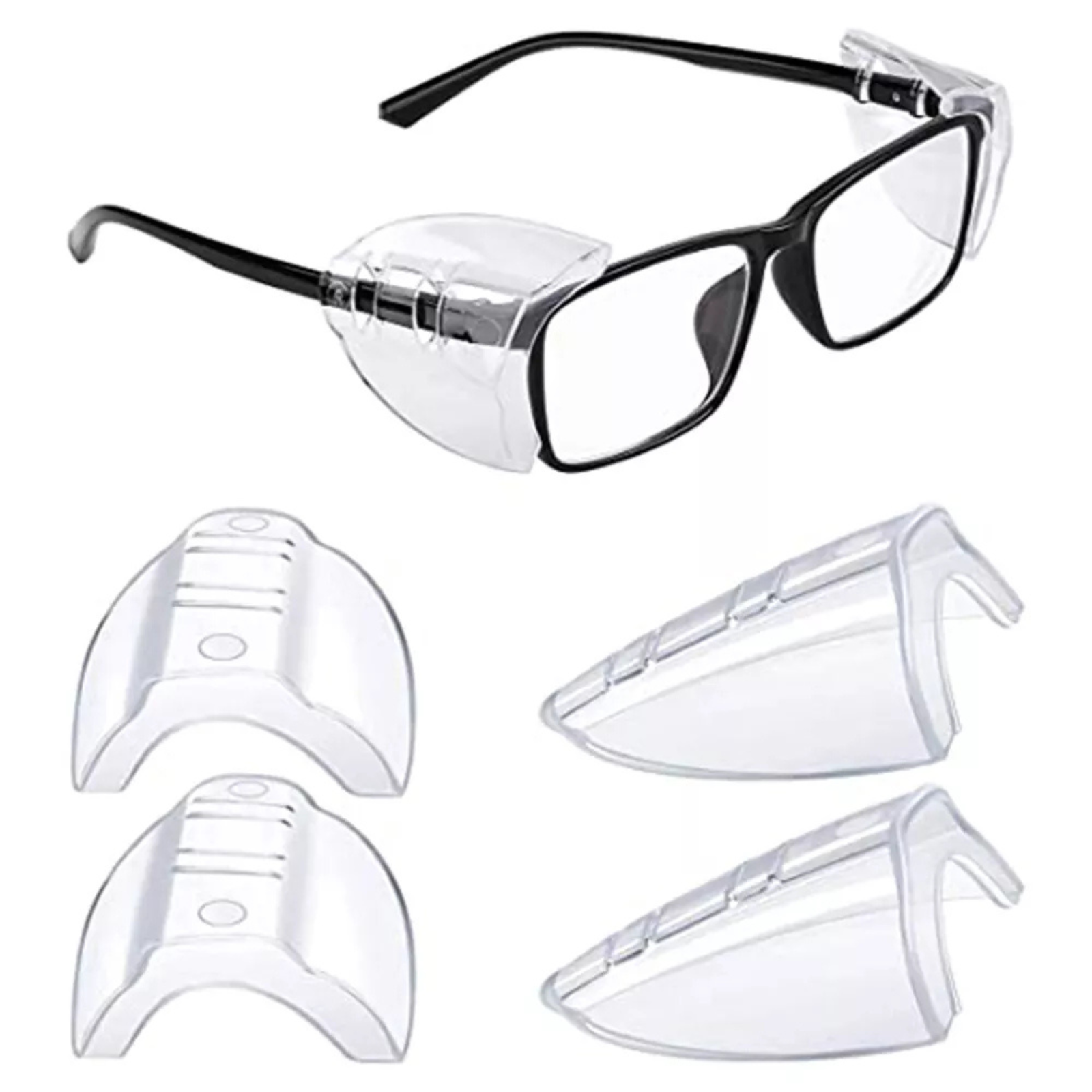 Glasses Protection Flexible Universal 4X Safety Eye Goggles Side Shields Clear