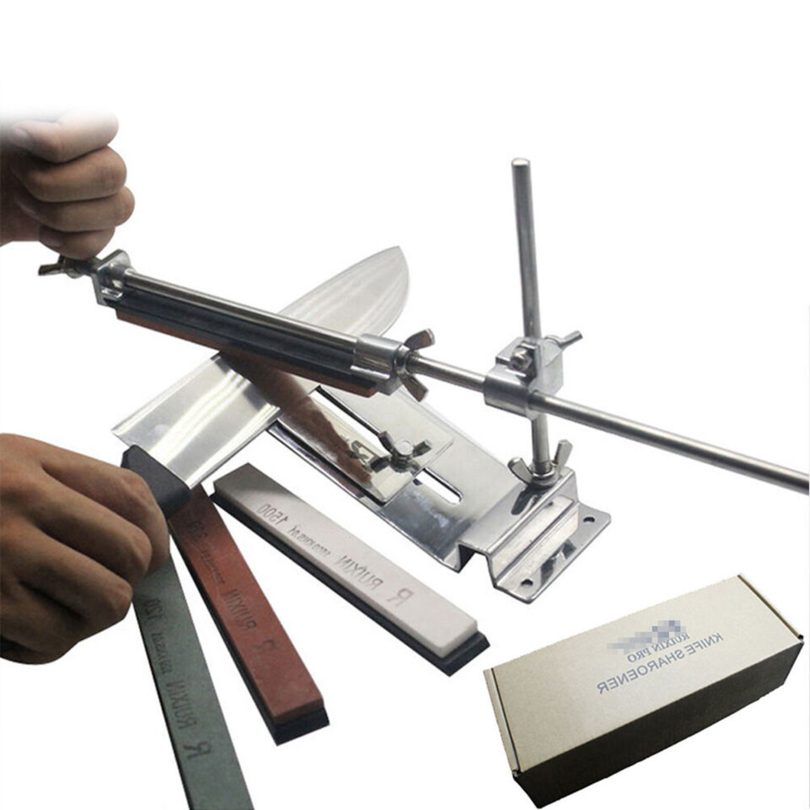 Knife Sharpener Fix-angle With 4 Stones Professional Kitchen Sharpening System