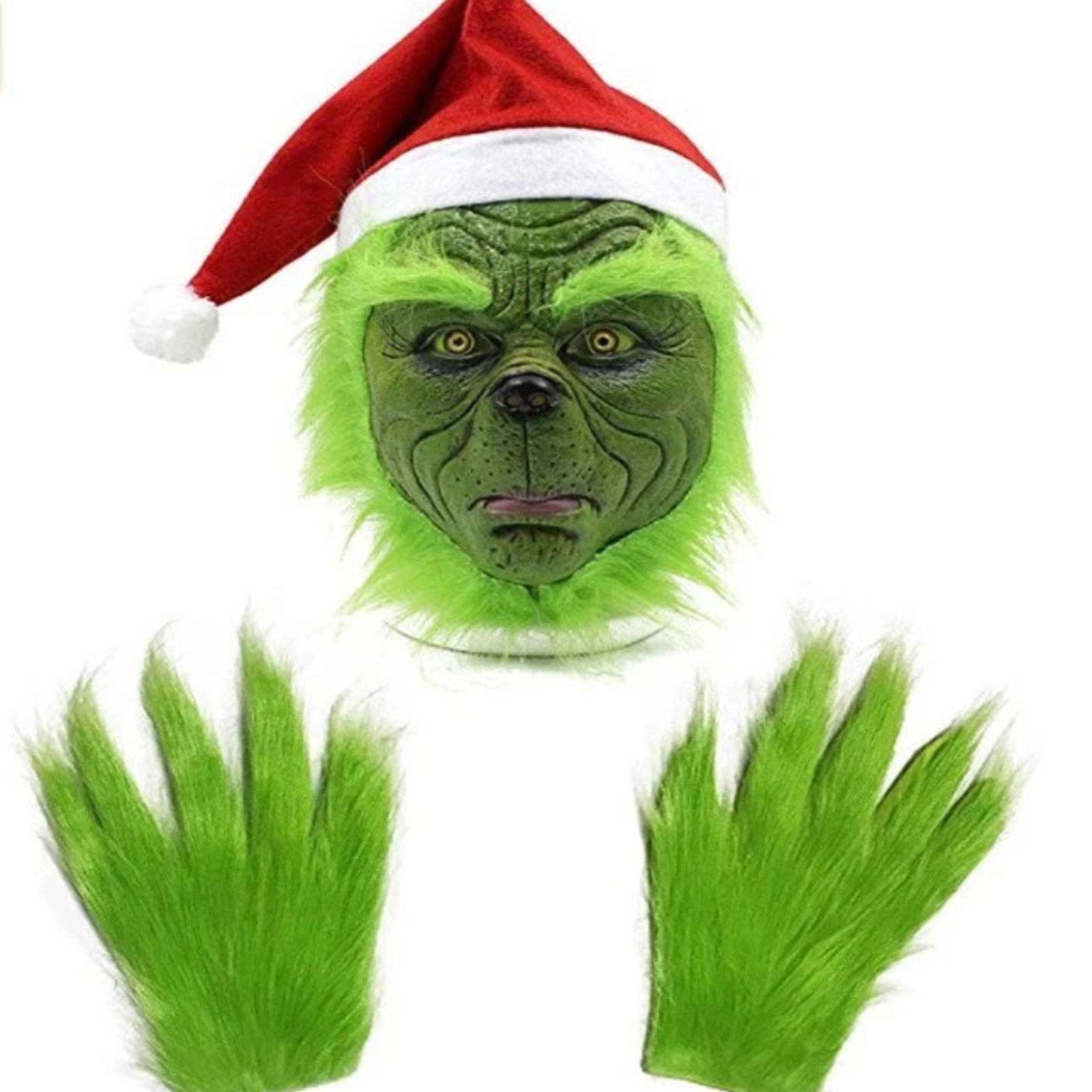 Green Grinch Costume Party Funny Mask for Holiday Monster Xmas Events