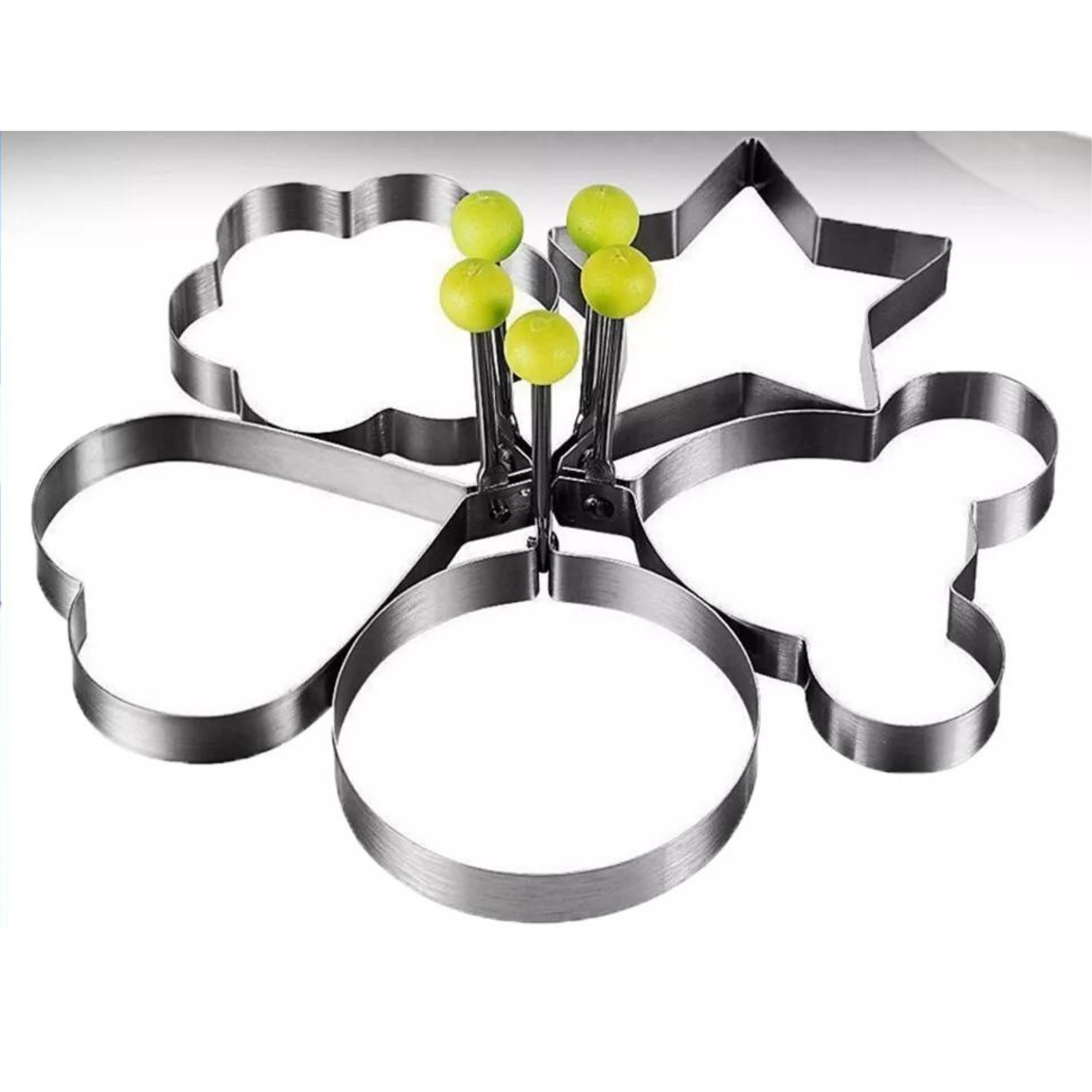 5x Frying Shape Stainless Steel Metal Ring Pancake Fried Egg Mould Egg Rings