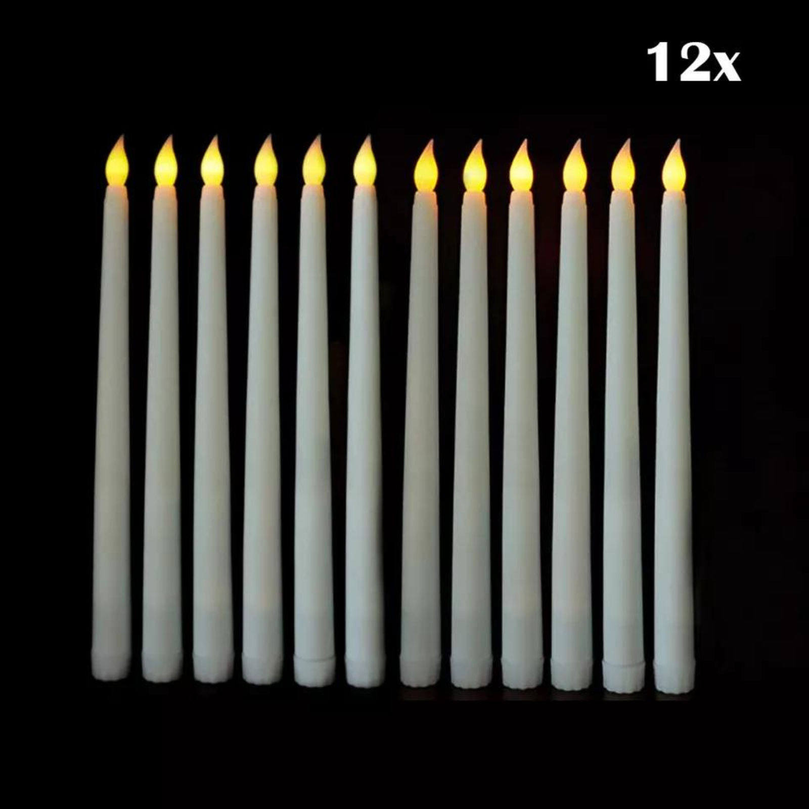 12x Wedding Party Light Lamp LED Flameless Taper Candles Battery Operated