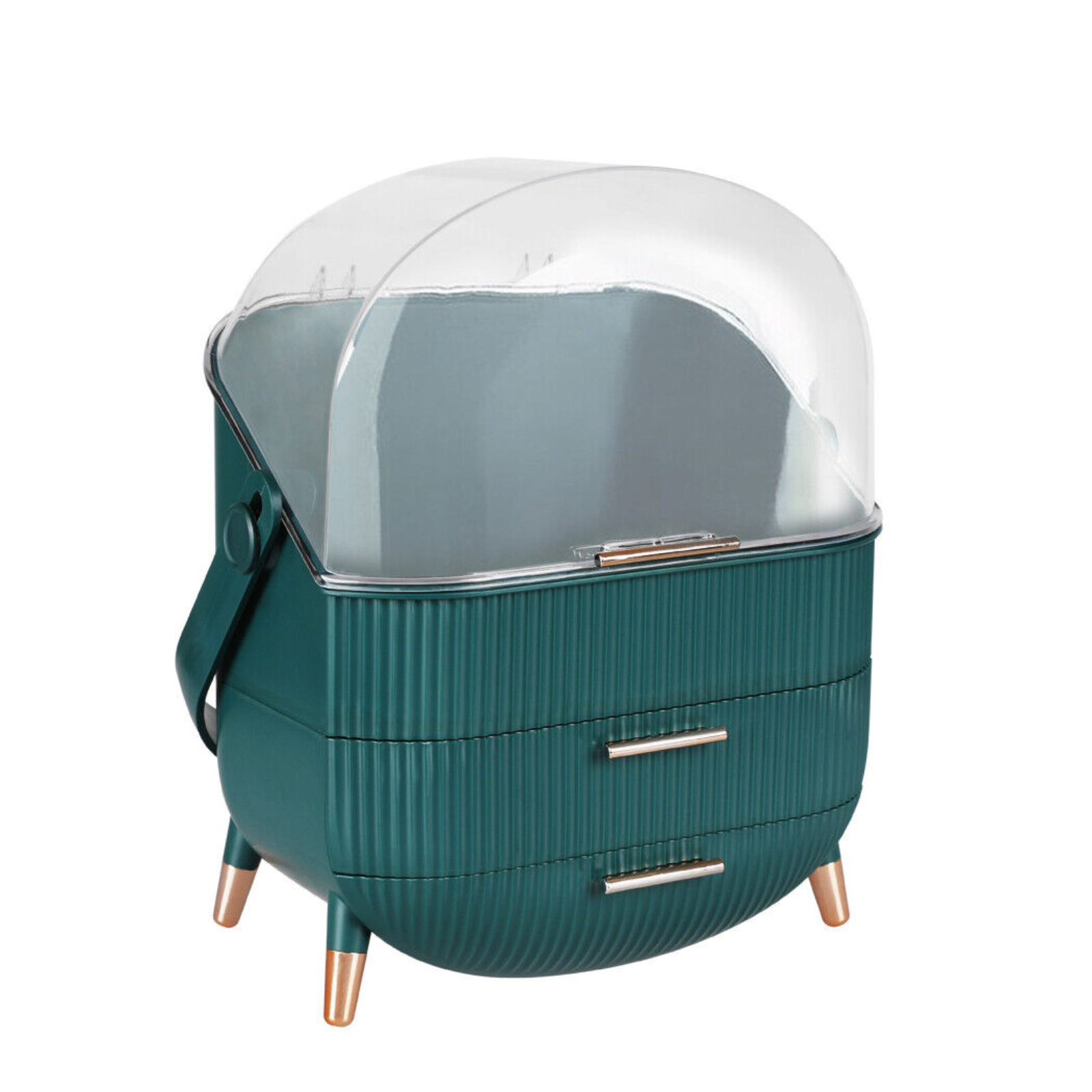 Green Portable Jewelry Drawer Holder Makeup Case Organizer Cosmetic Storage