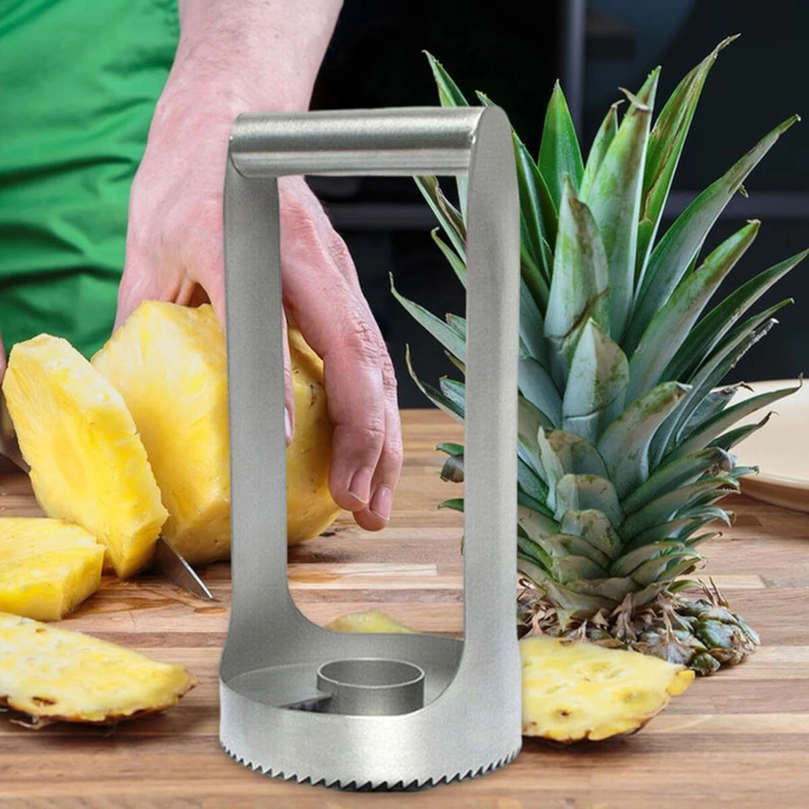 Stainless Steel Pineapple Corer and Peeler Quick and Easy Fruit Prep