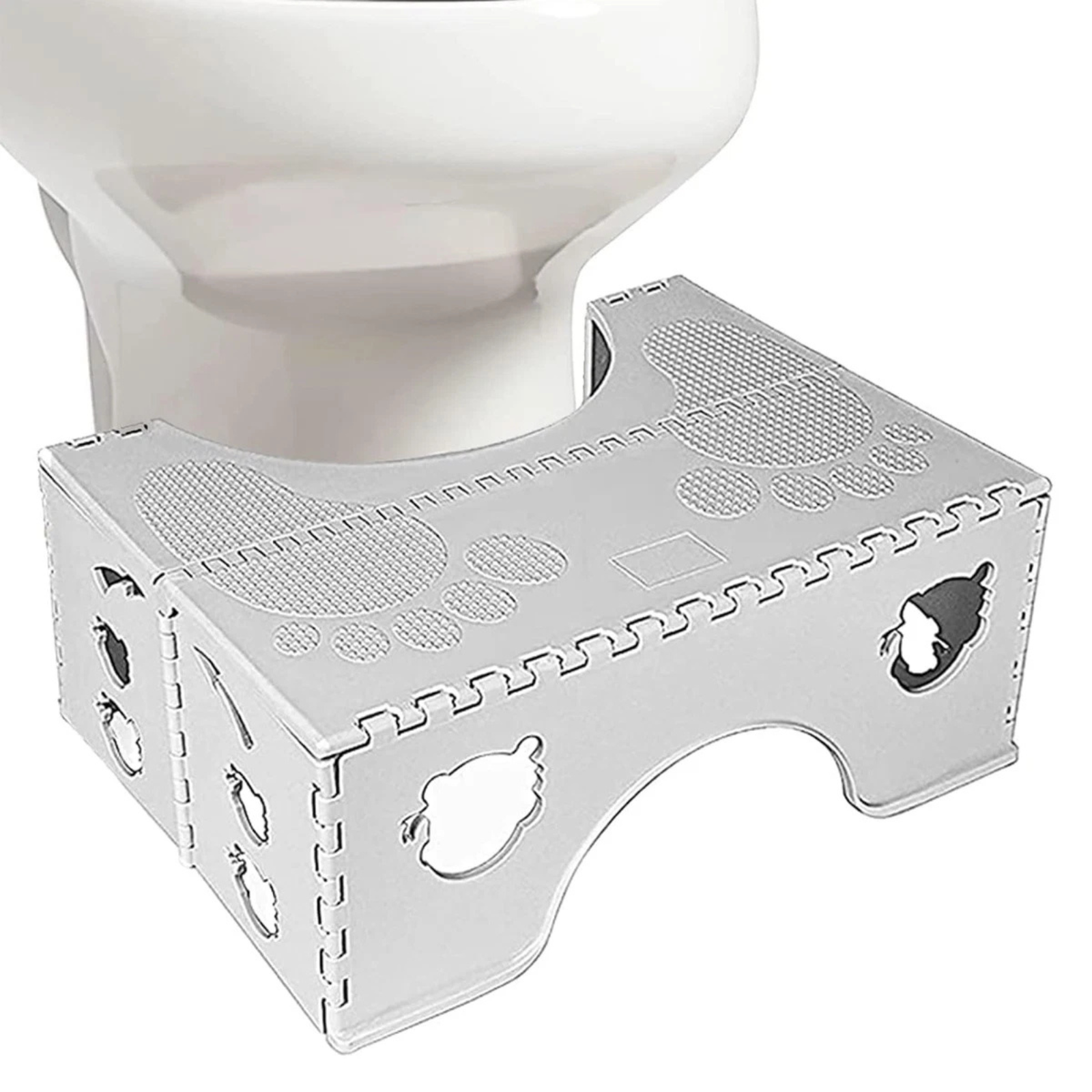 Folding Toilet Footstool Bathroom Step Stool Squat Support Design