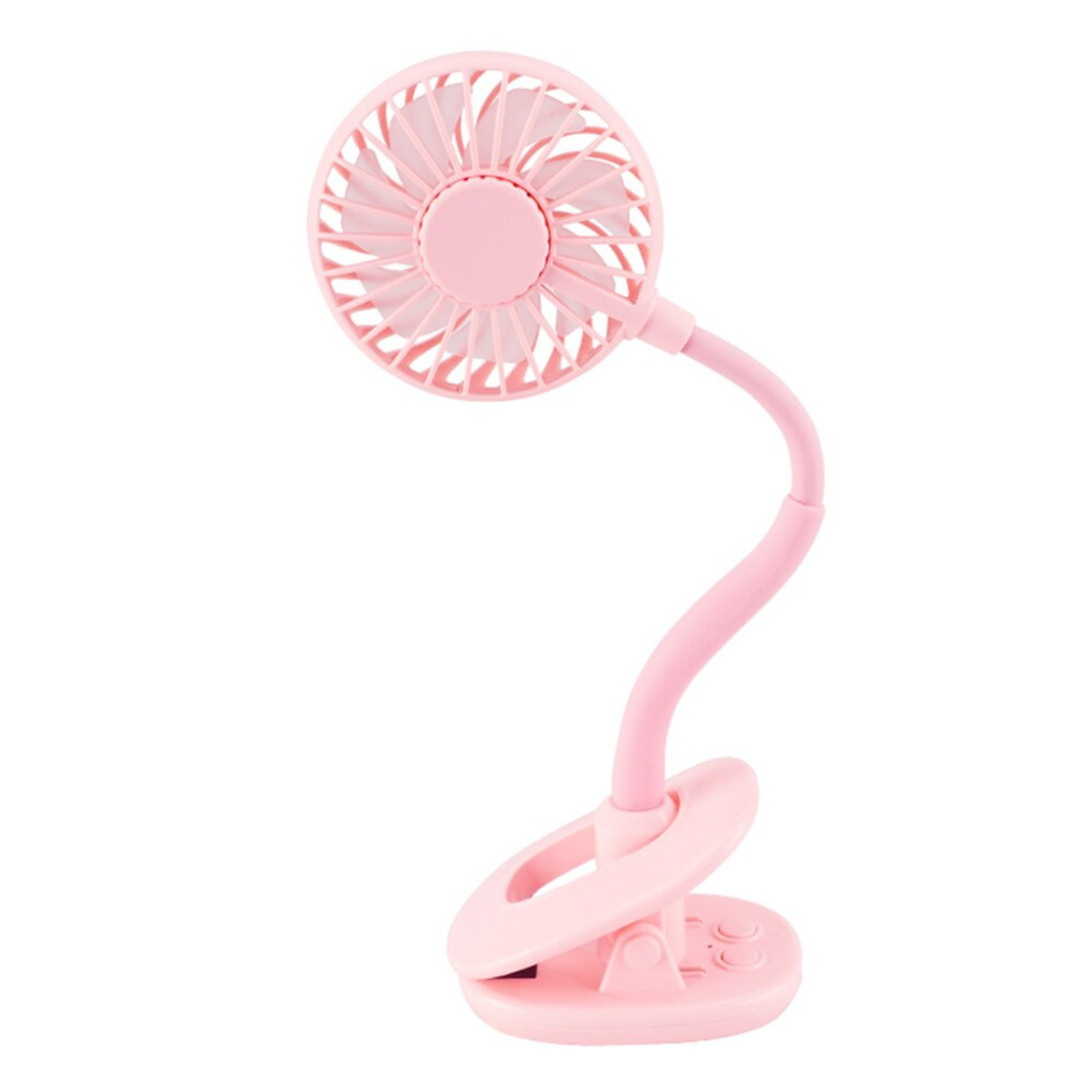 Mini Fan Travel USB Rechargeable Portable 360° Clip On Desk Car Cooling Pink