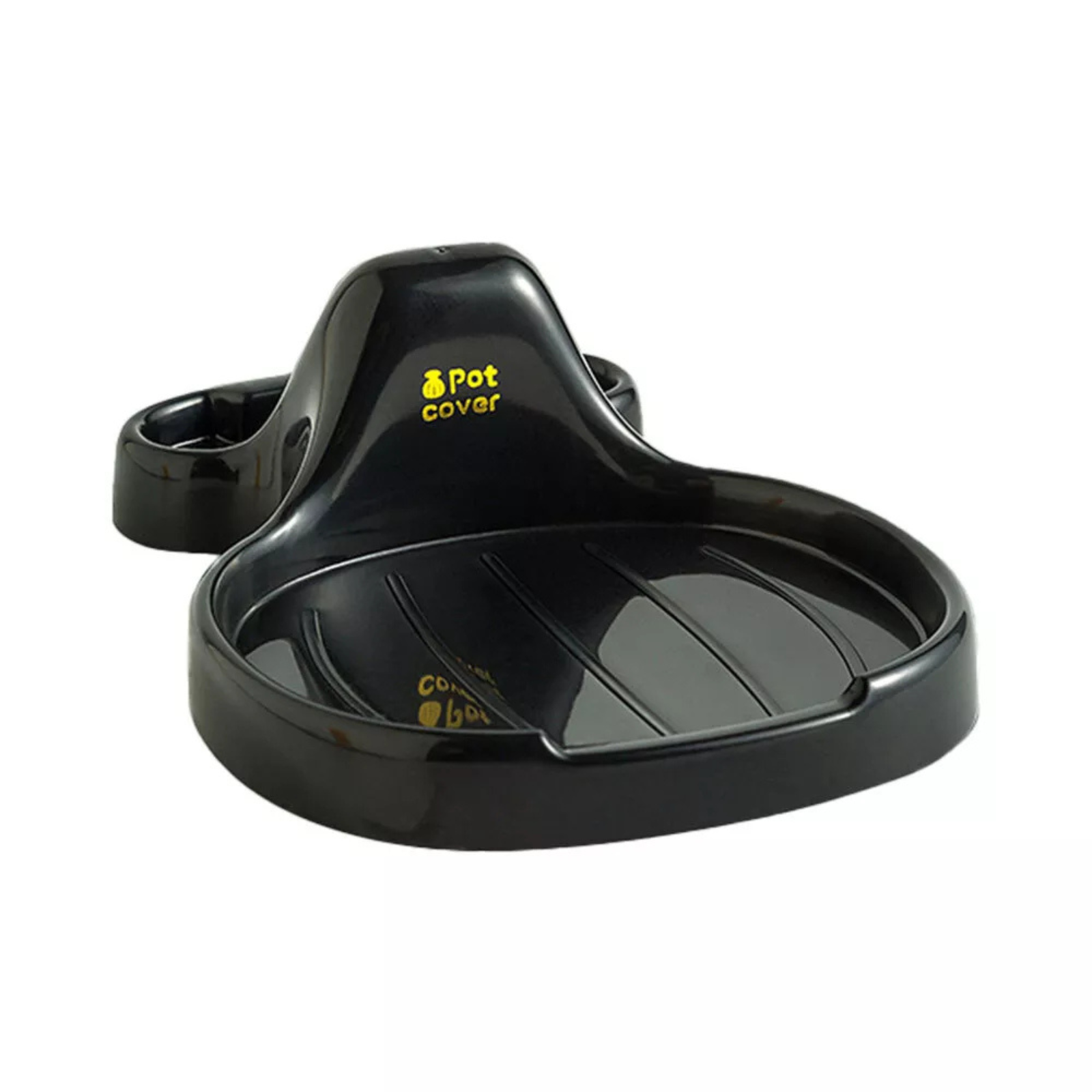 Black Rack-Spoon Rest w Lid Holder Kitchen Spatula Rack, Multifunction