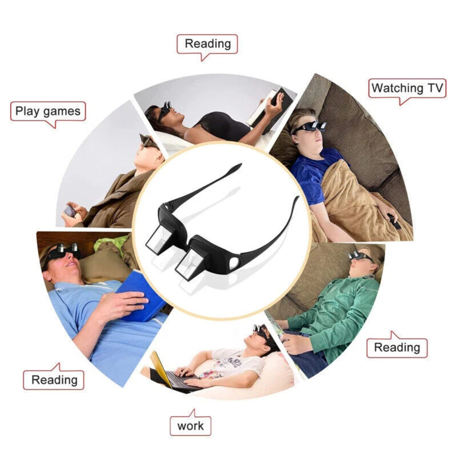 Lazy Creative Horizontal Lie Down Reading Glasses Viewer Tool