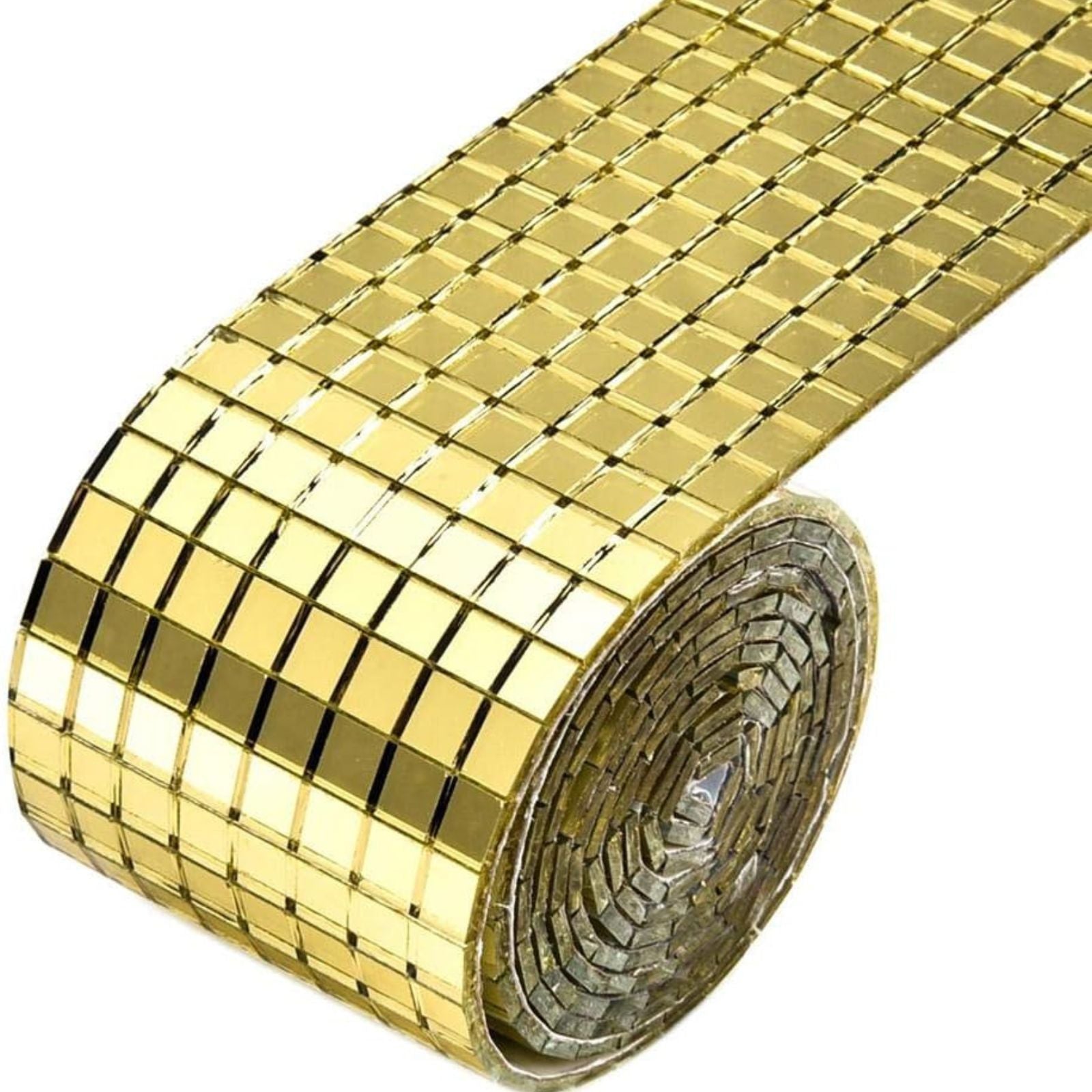 Self-Adhesive Square Mirror Wall Sticker Decors Home Mini Mosaic Glass Gold