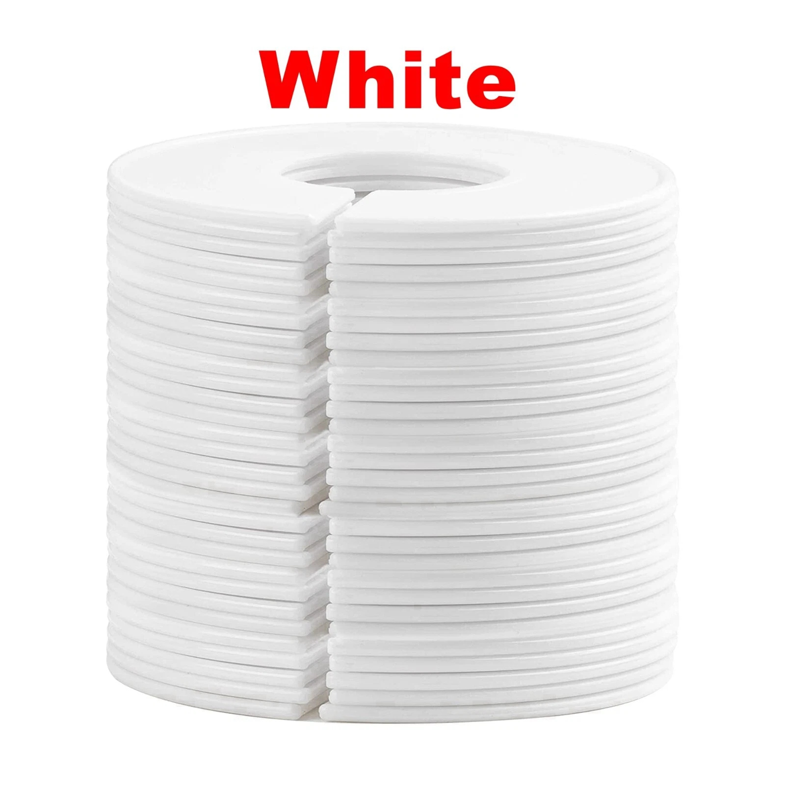 Closet Size Dividers Round Clothing Organizers Blank White Plastic Pack 20x