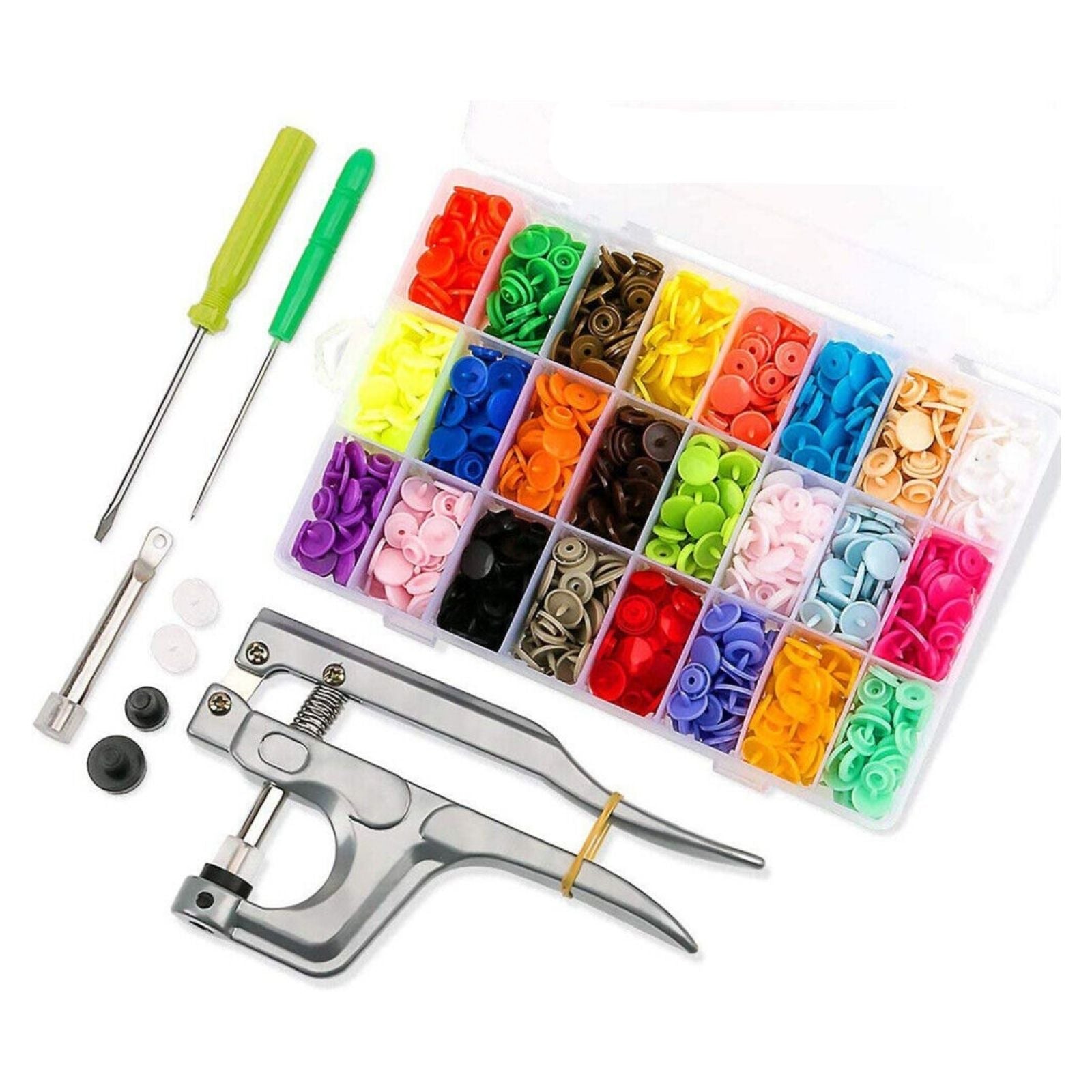 Press Stud Plier 1500pcs KAM Snaps Tool Set T5 Fastener Button Kit
