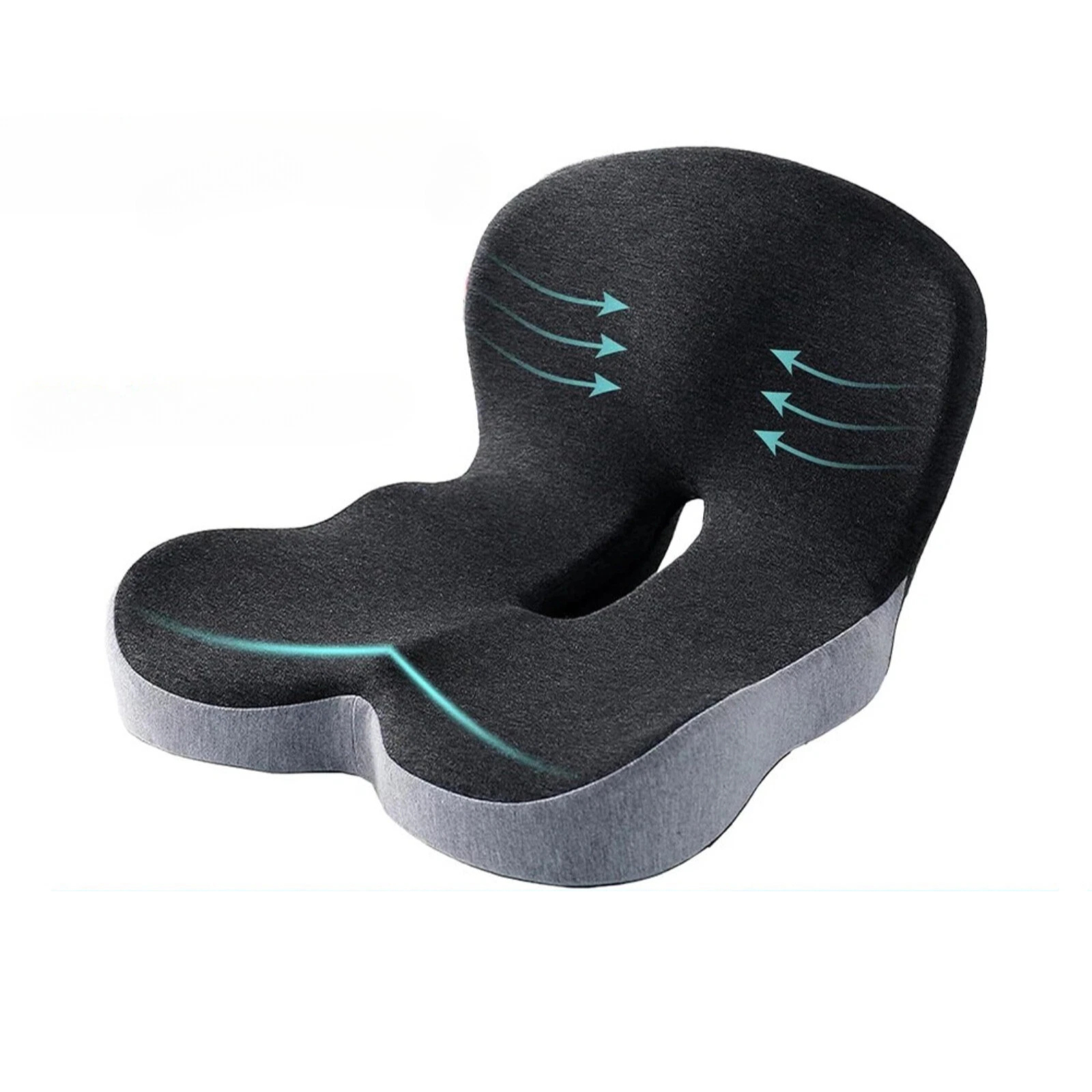 Orthopedic Memory Foam Seat Back Cushion Comfortable Support for Long Sitting