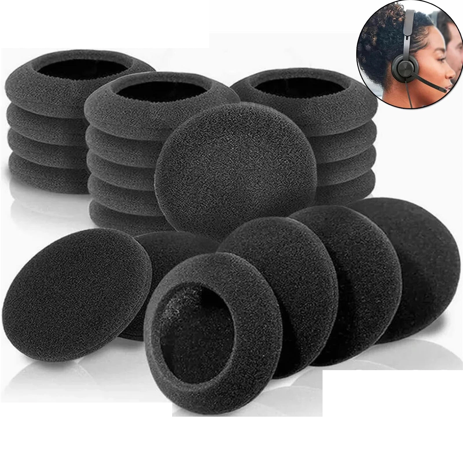 Foam Ear Pads Sponge Covers for Headphones and 5.5cm Audio Devices